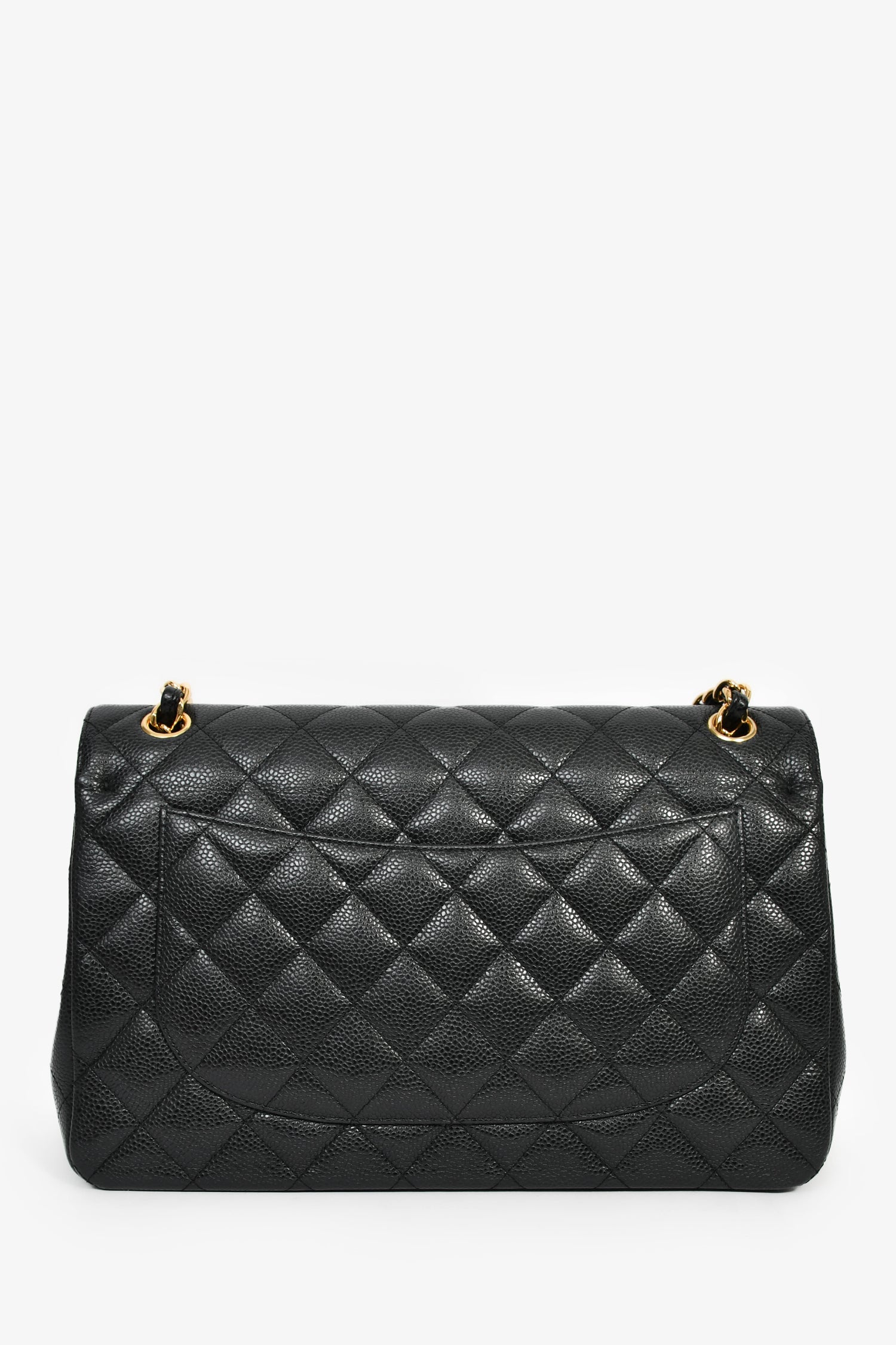 Pre-Loved Chanel™ 2021 Black Caviar Leather Jumbo Double Flap Bag GHW
