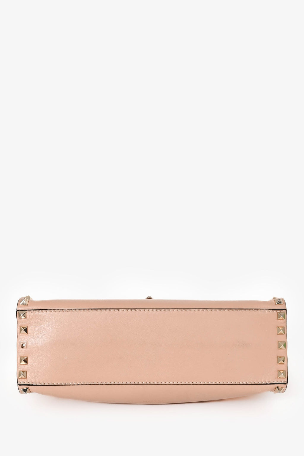 Valentino Blush Leather Rockstud Top Handle Bag