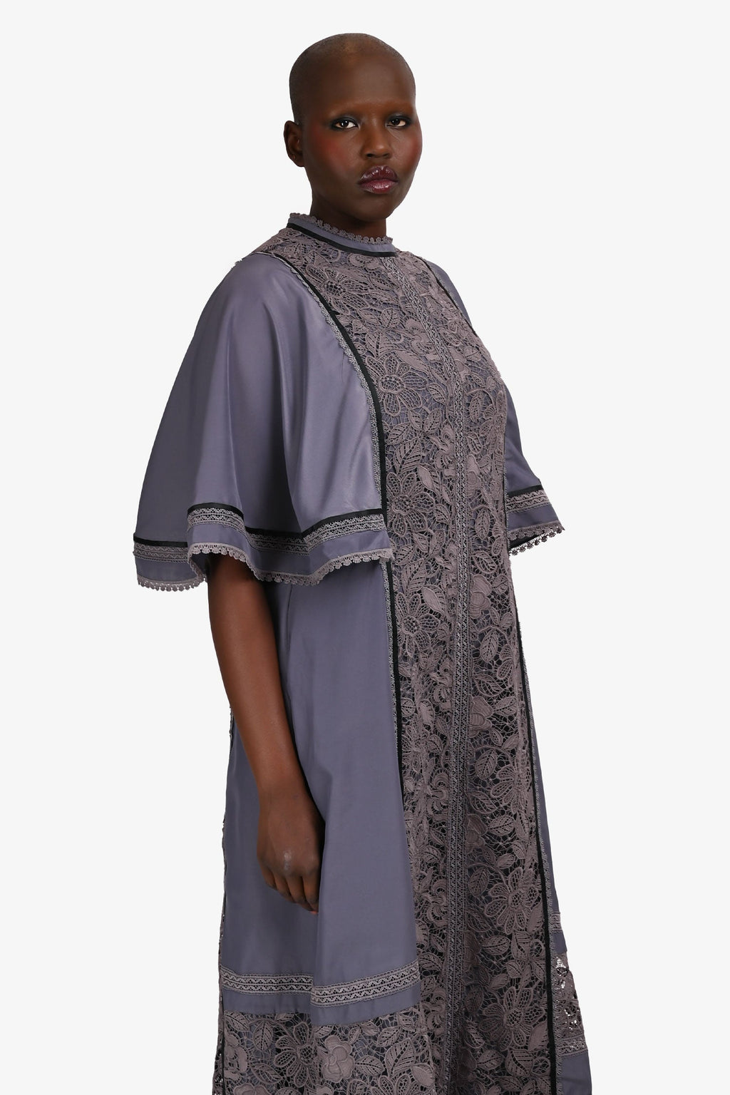 Self-Portrait Blue Lace Short Sleeve Maxi Dress Size 6