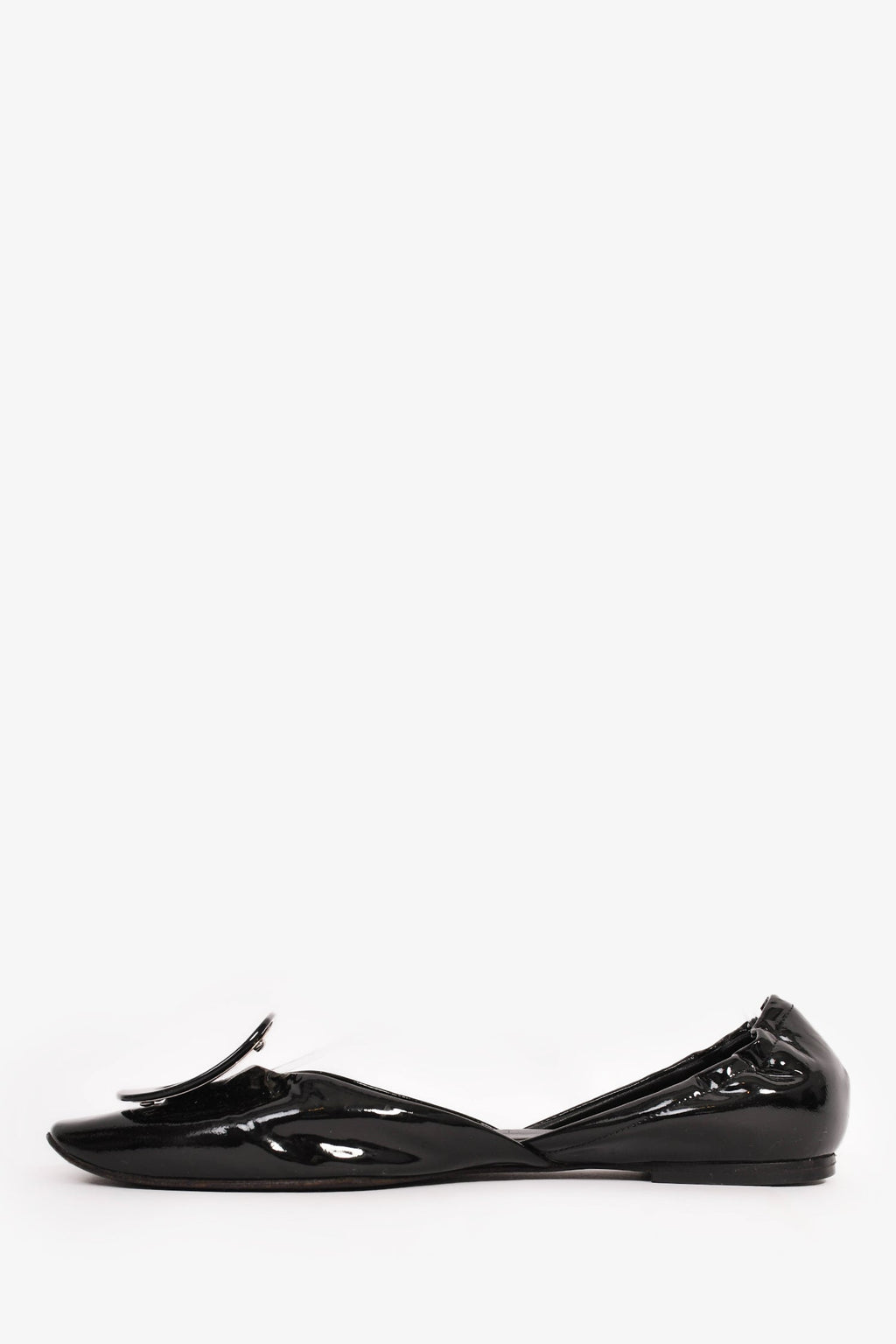 Roger Vivier Black Patent 'Chips' Flats Size 38.5