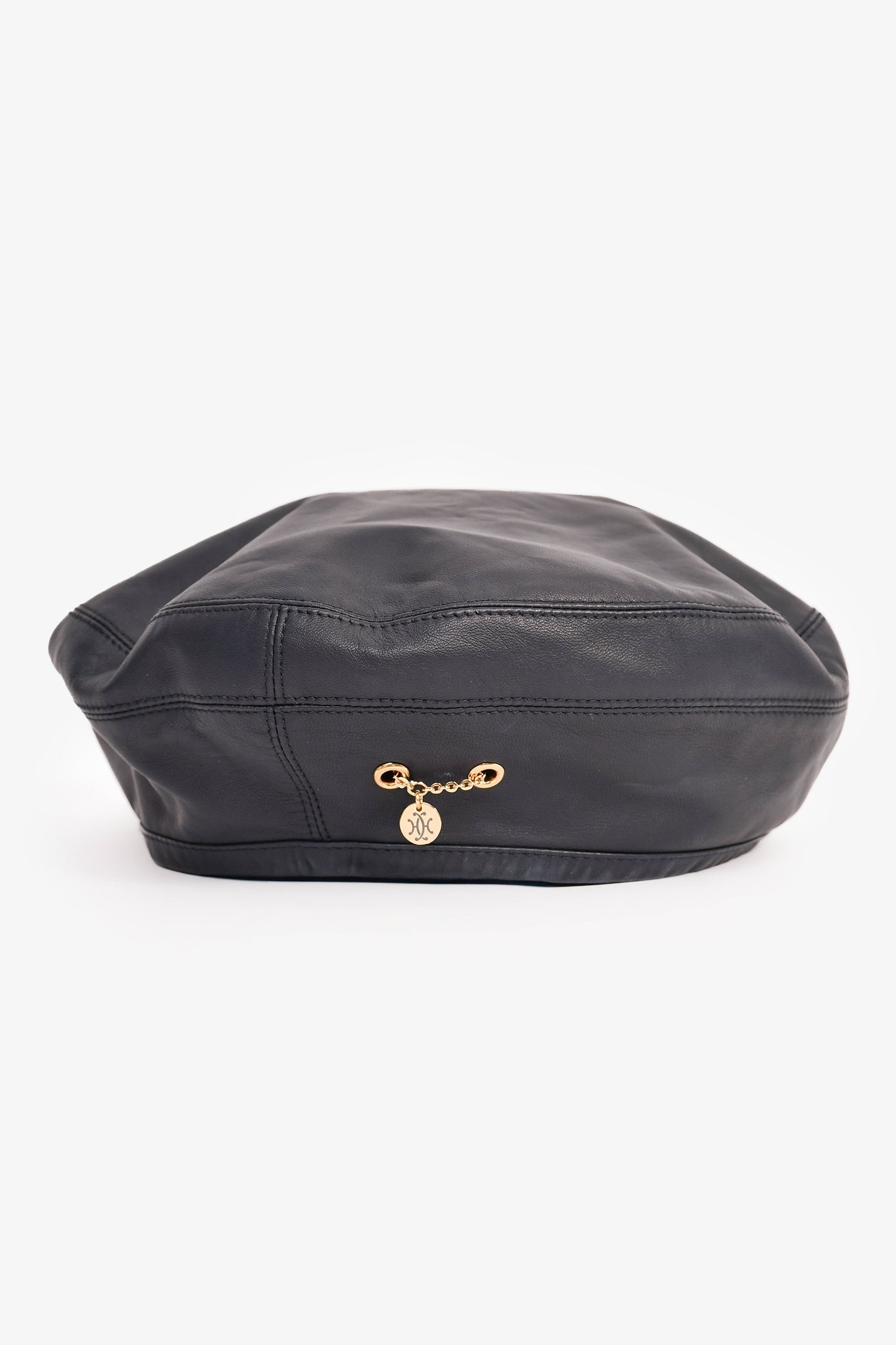 Hermès Navy Leather Beret Size 58