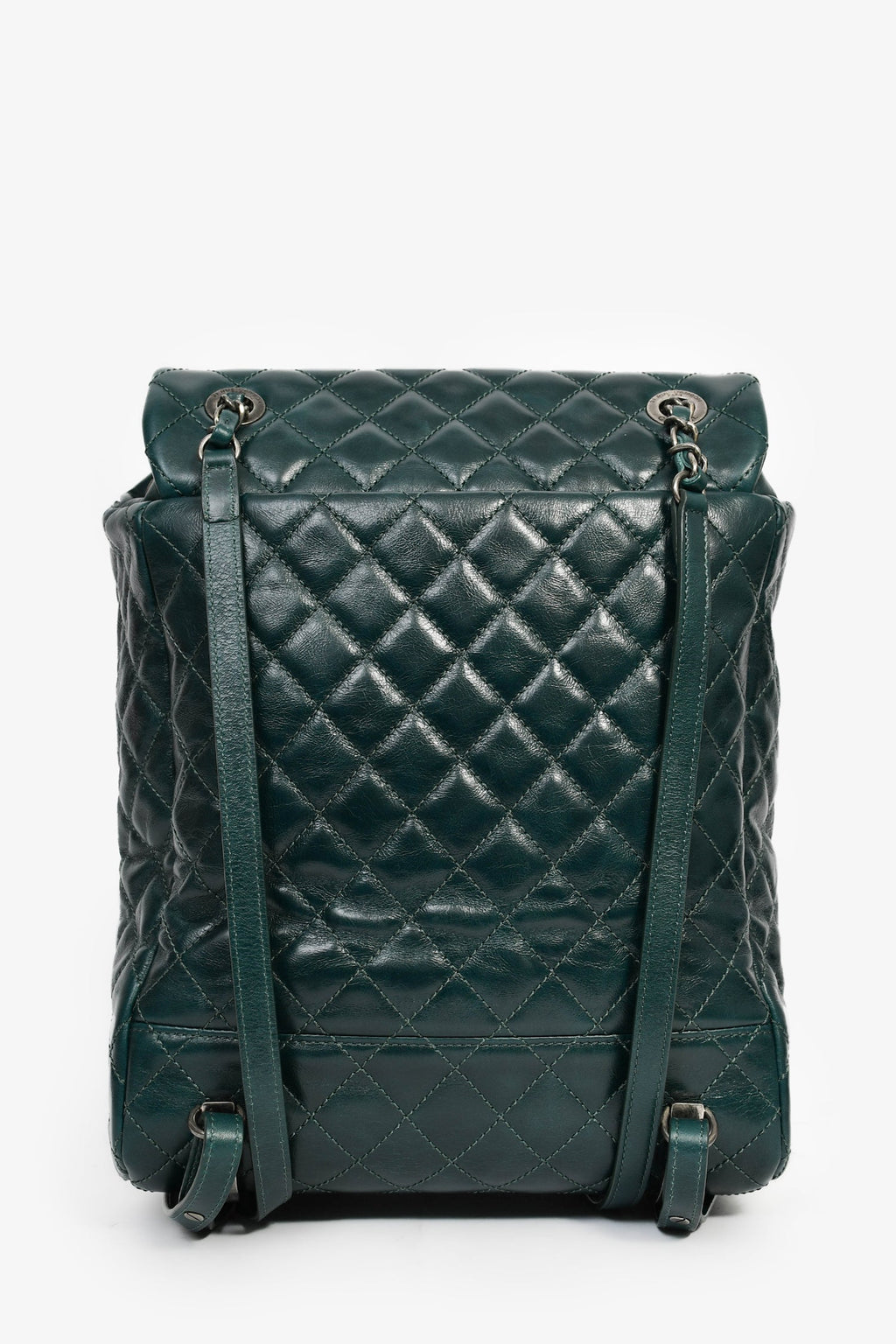 Pre-Loved Chanel™ 2015-16 Green Glazed Calfskin Quilted Small Salzburg Mountain Backpack