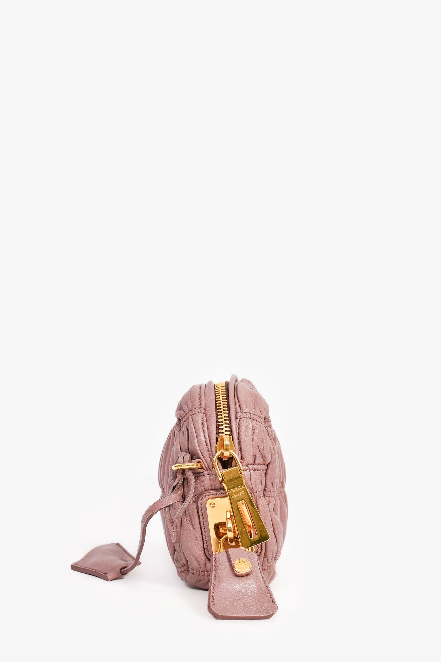 Prada Mauve Nappa Gaufre Leather Crossbody Bag