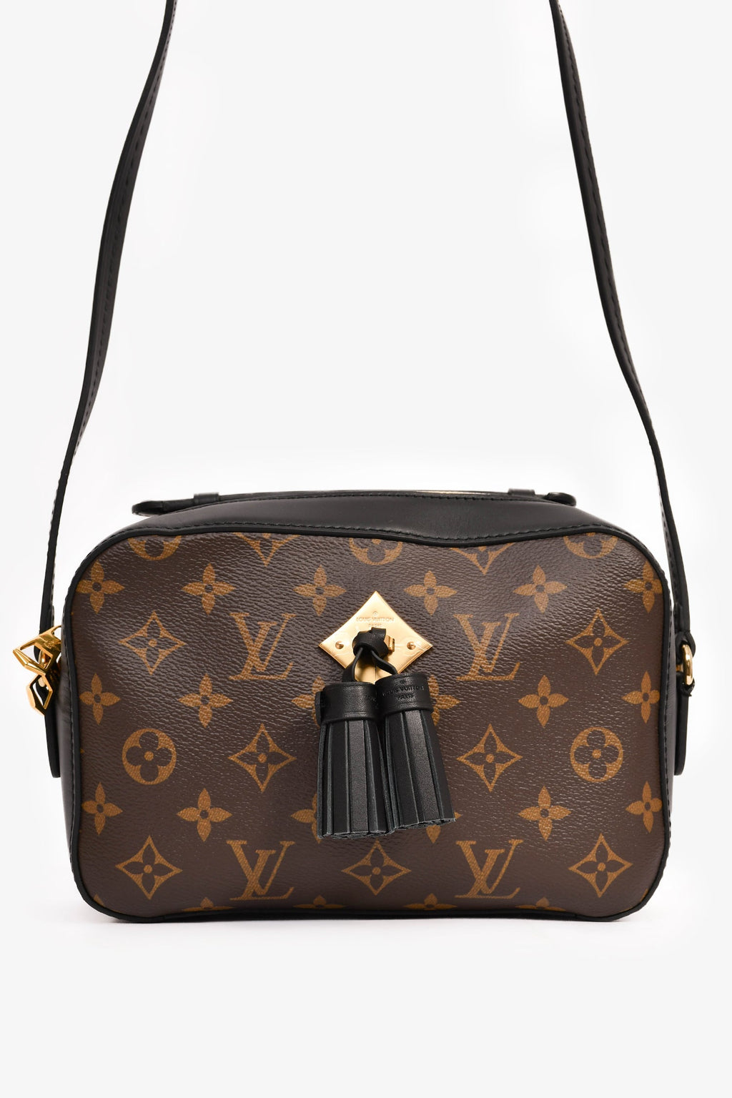 Louis Vuitton Monogram Leather Trimmed Tassel 'Saintonge' Camera Crossbody Bag