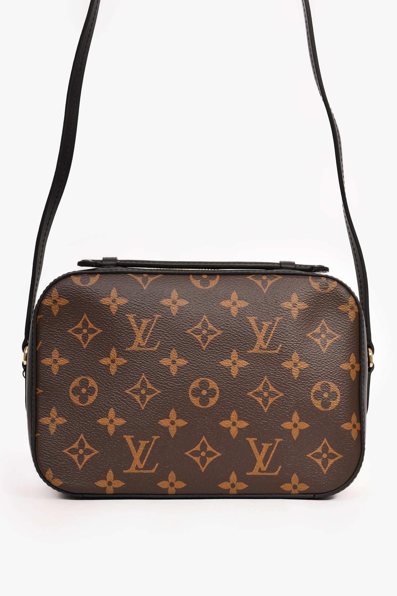Louis Vuitton Monogram Leather Trimmed Tassel 'Saintonge' Camera Crossbody Bag