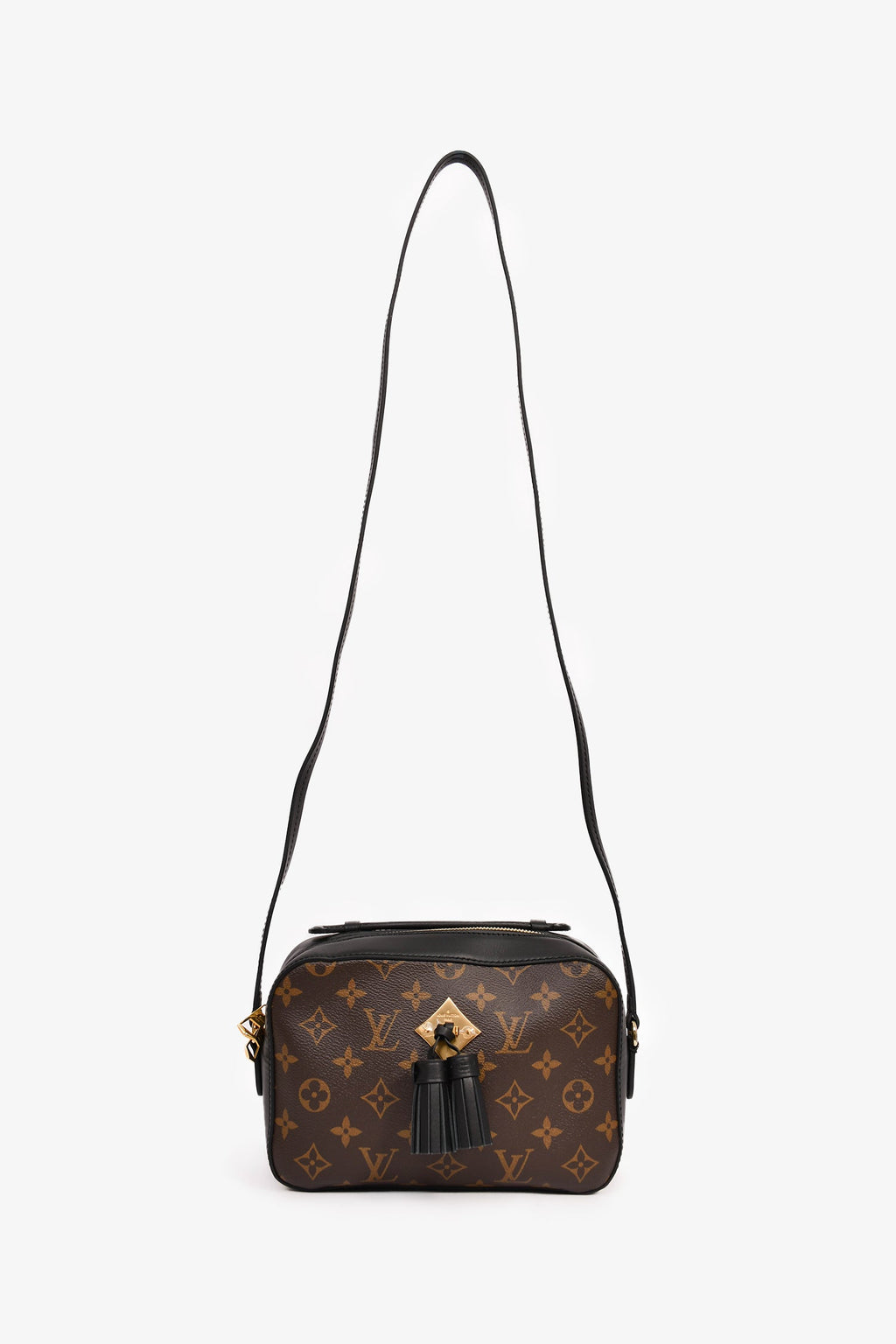 Louis Vuitton Monogram Leather Trimmed Tassel 'Saintonge' Camera Crossbody Bag