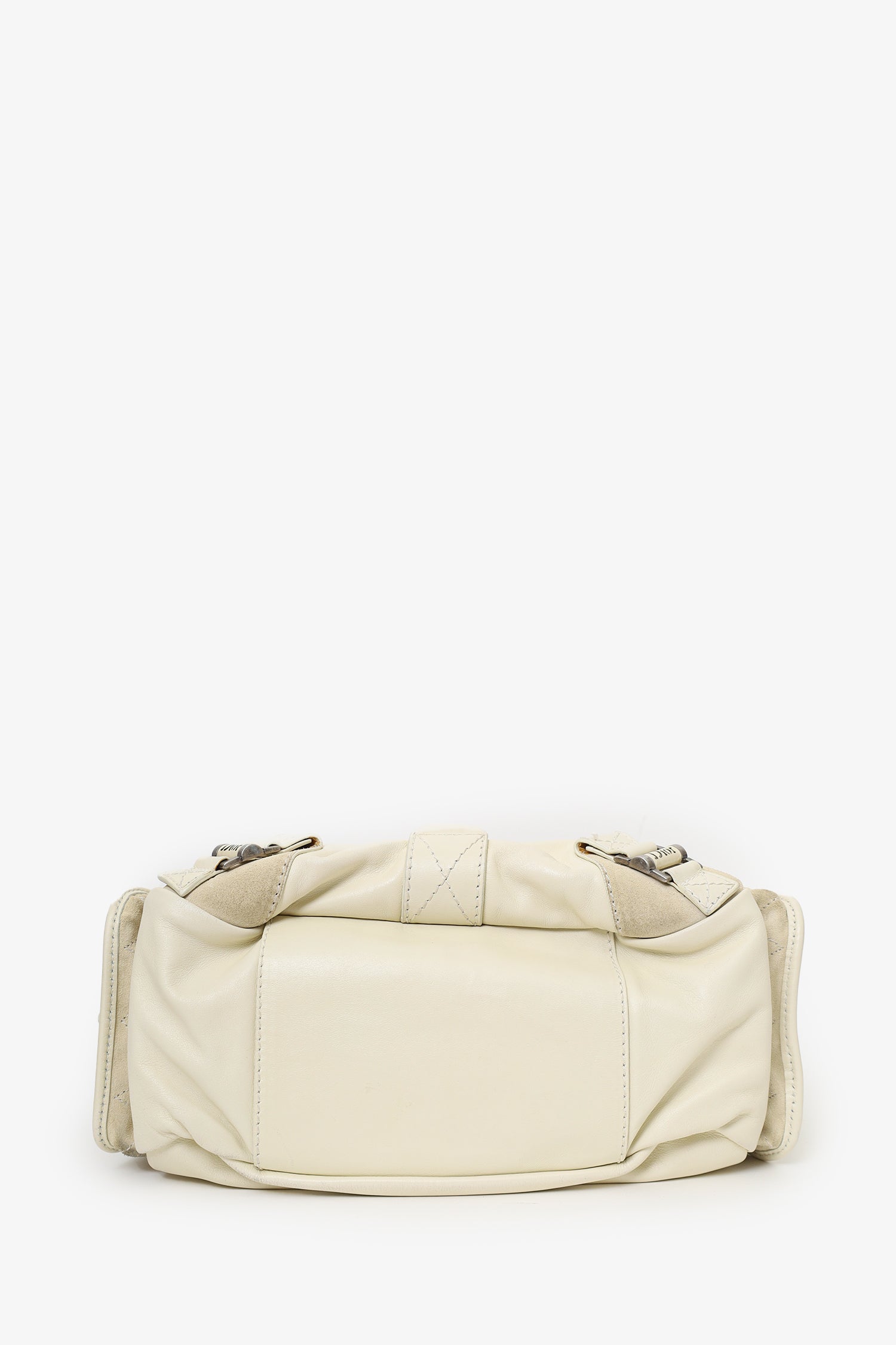 Christian Dior 2006 White Calfskin/Suede Rebelle Shoulder Bag