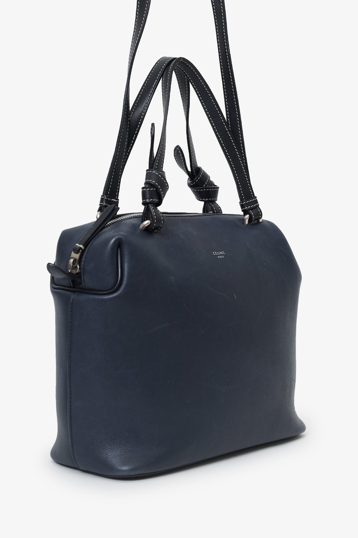 Celine Black Lambskin Small Soft Cube Satchel