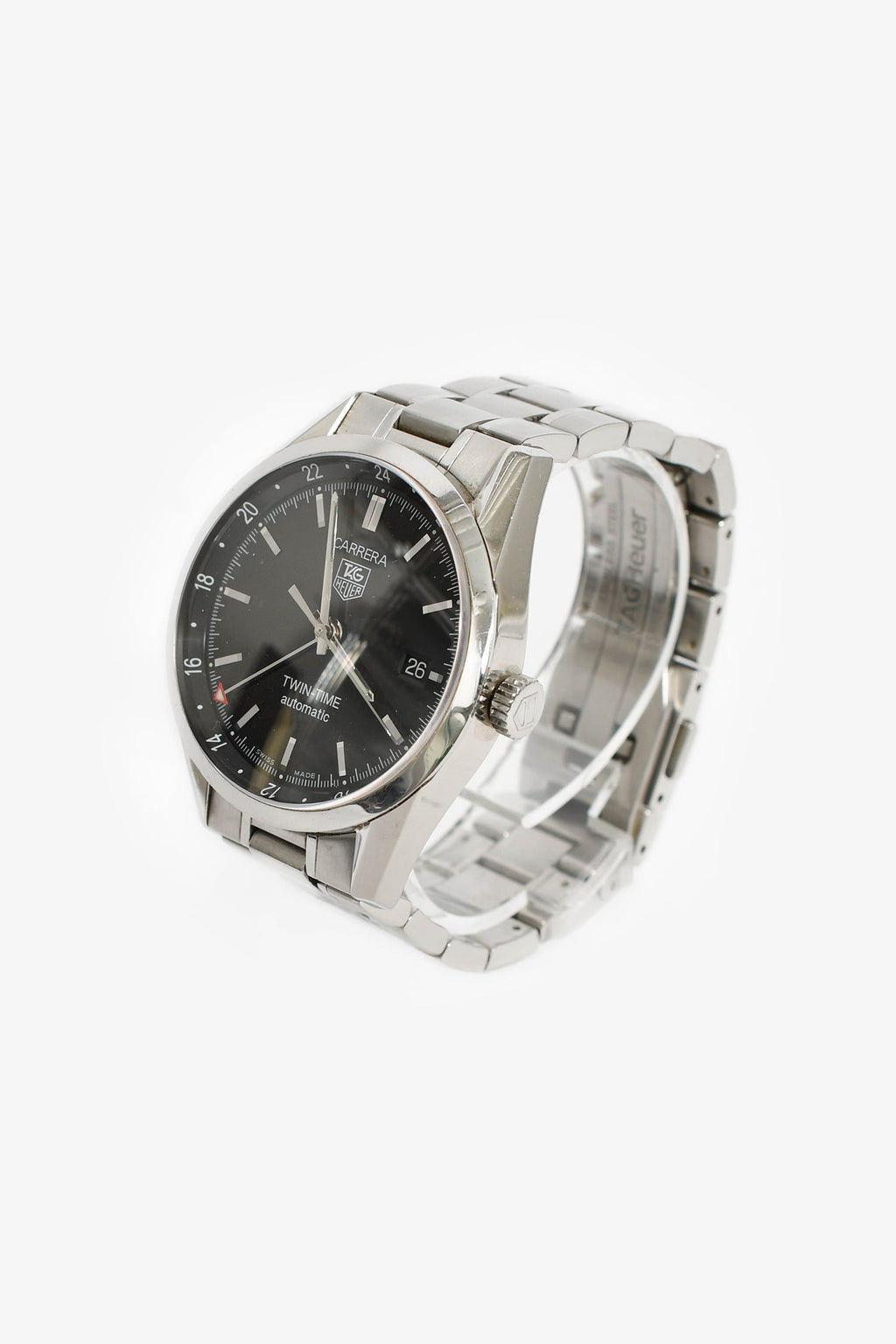 Tag Heuer Stainless Steel Carrera Twin-time Automatic 41mm Watch
