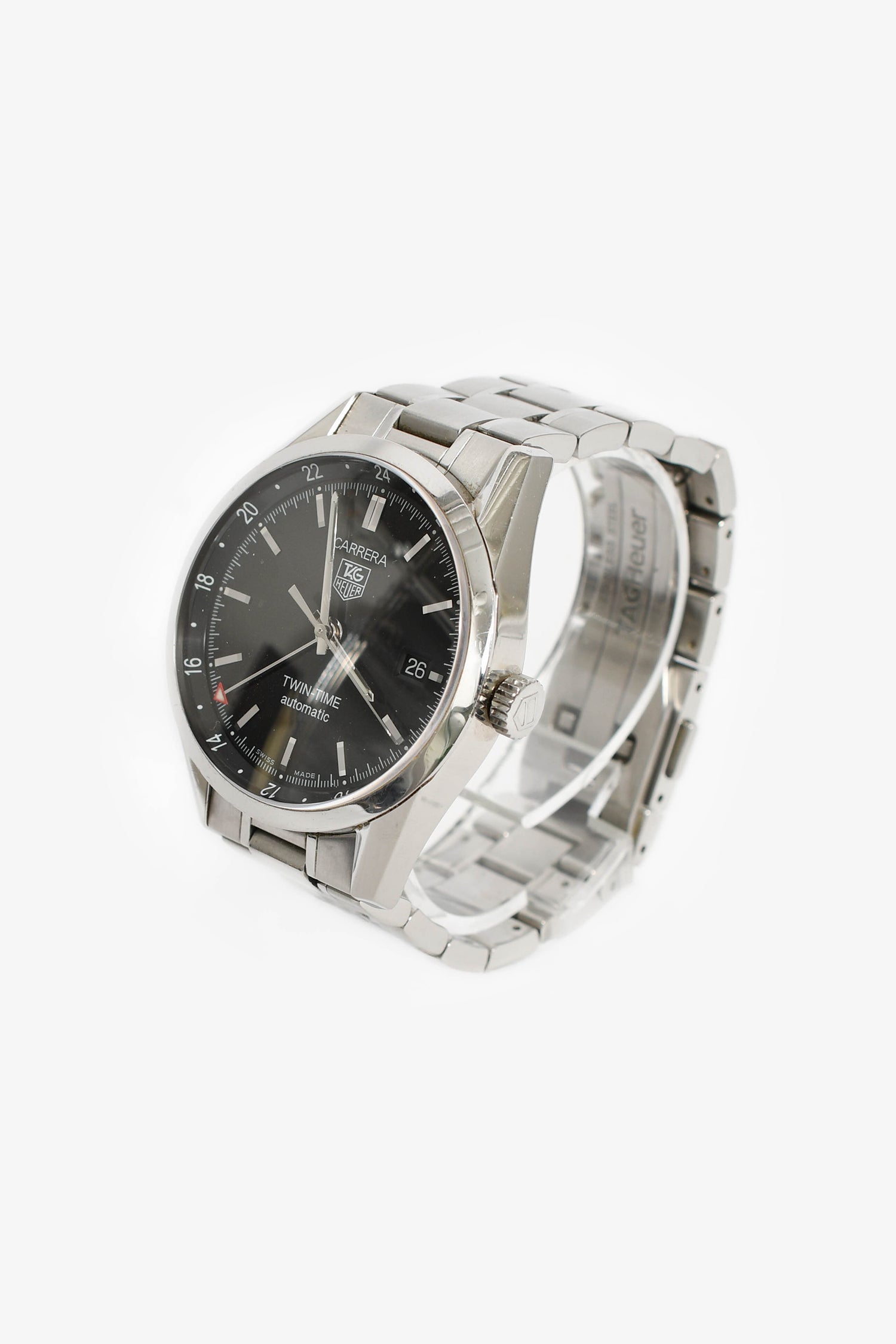 Tag Heuer Stainless Steel Carrera Twin-time Automatic 41mm Watch