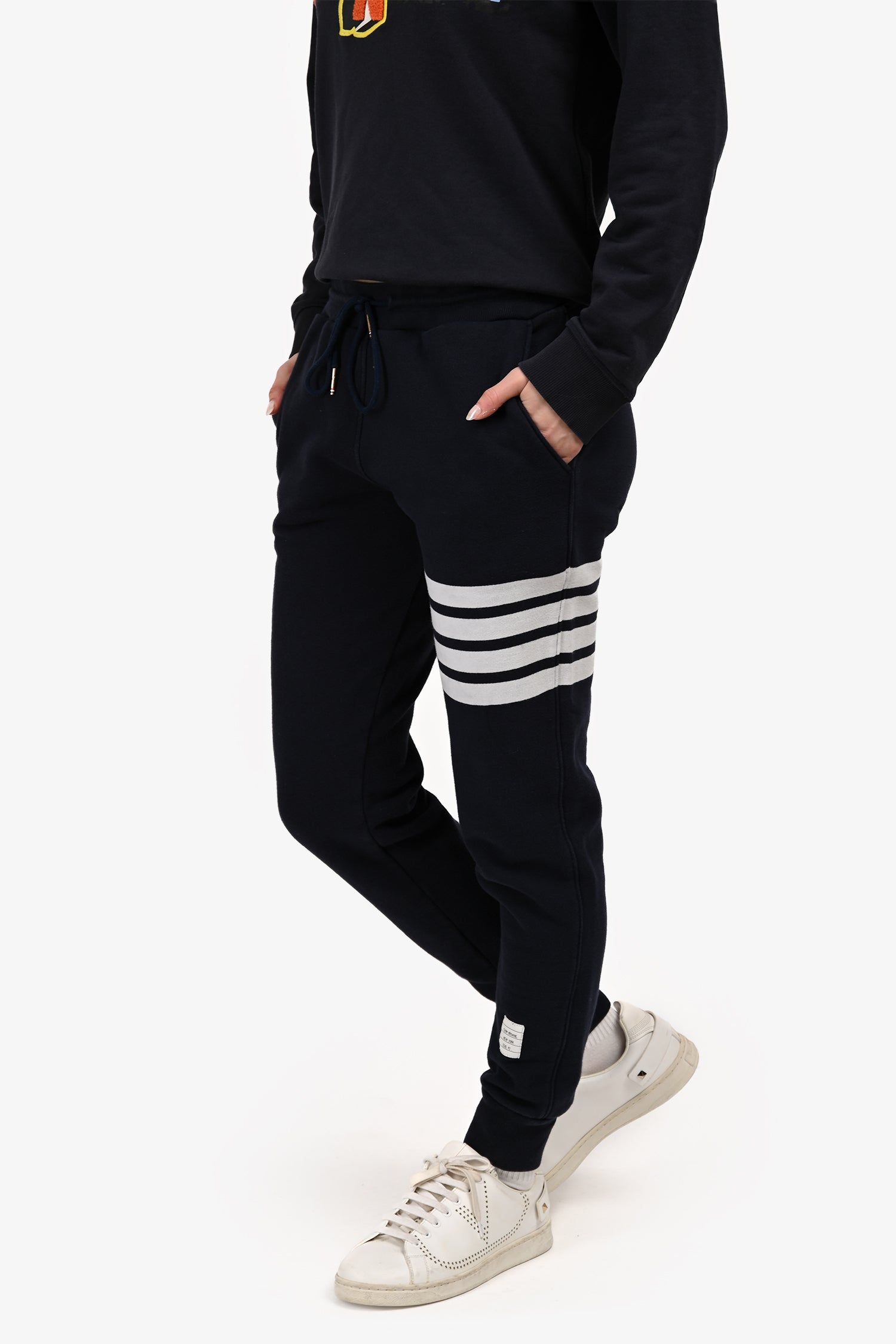 Thom Browne Navy 4 Stripes Joggers Size 42 Men