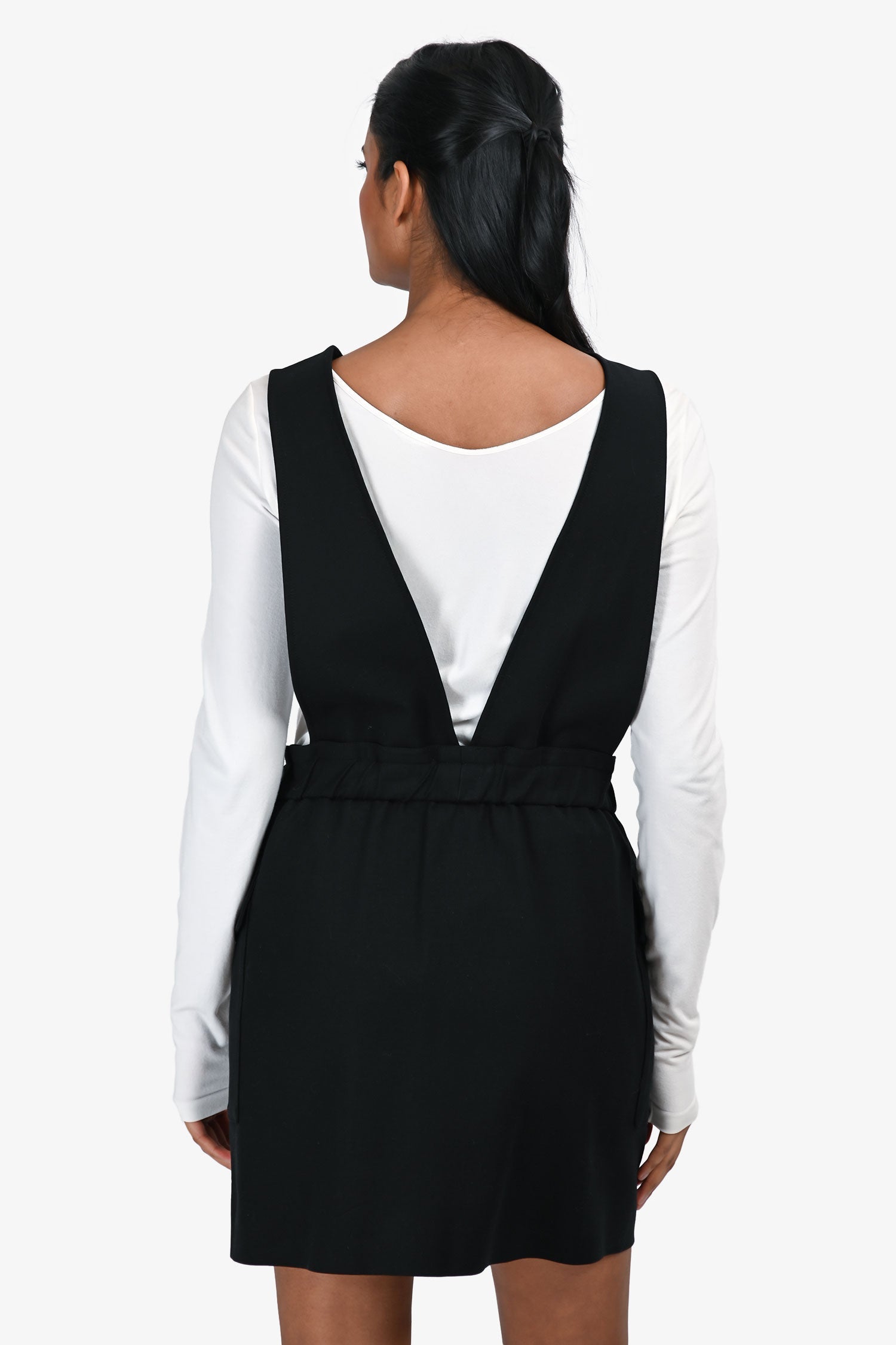 Maje Black Knit Button Down Overall Dress Size 36