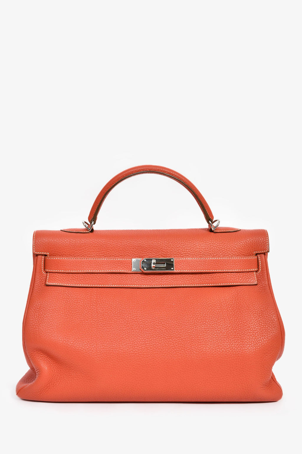 Hermès Coral Clemence Leather Kelly 40 with Strap