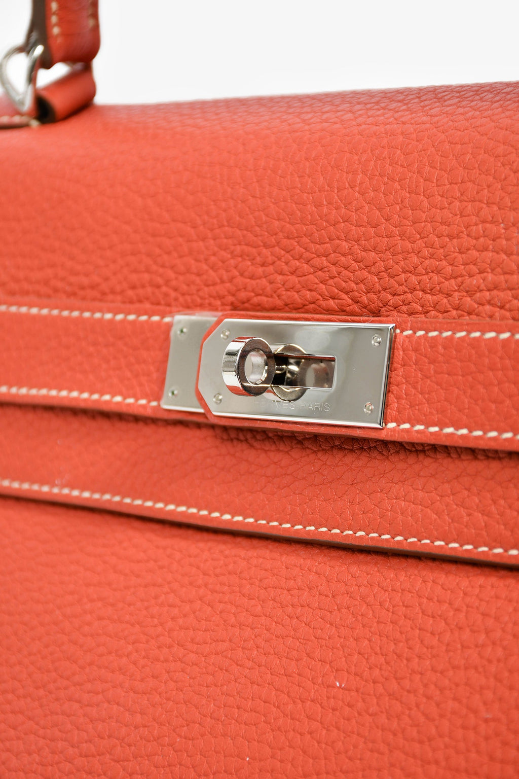 Hermès Coral Clemence Leather Kelly 40 with Strap