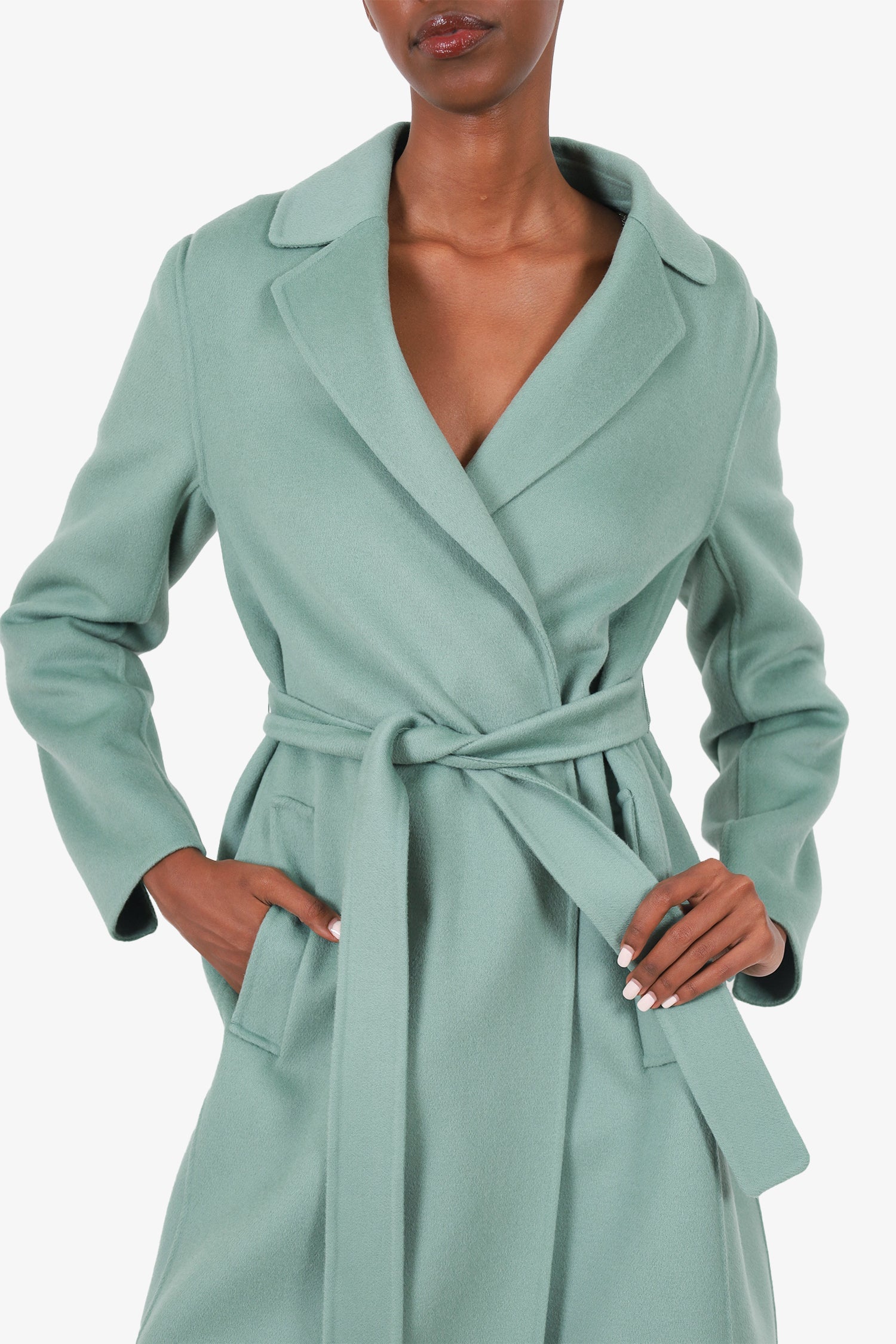 ‘S Max Mara Green Wool Coat Size 8