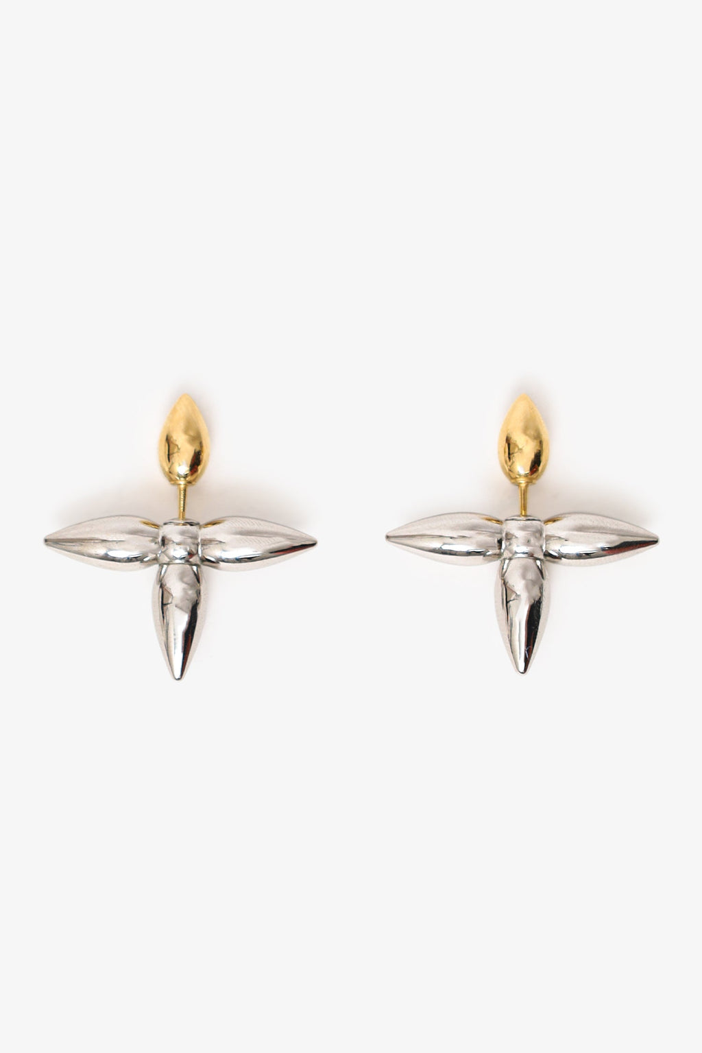 Louis Vuitton Gold/Silver Tone 'Louisette' Earrings