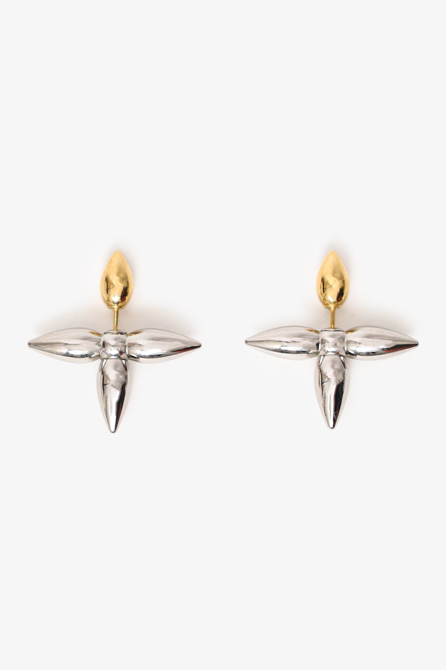 Louis Vuitton Gold/Silver Tone 'Louisette' Earrings