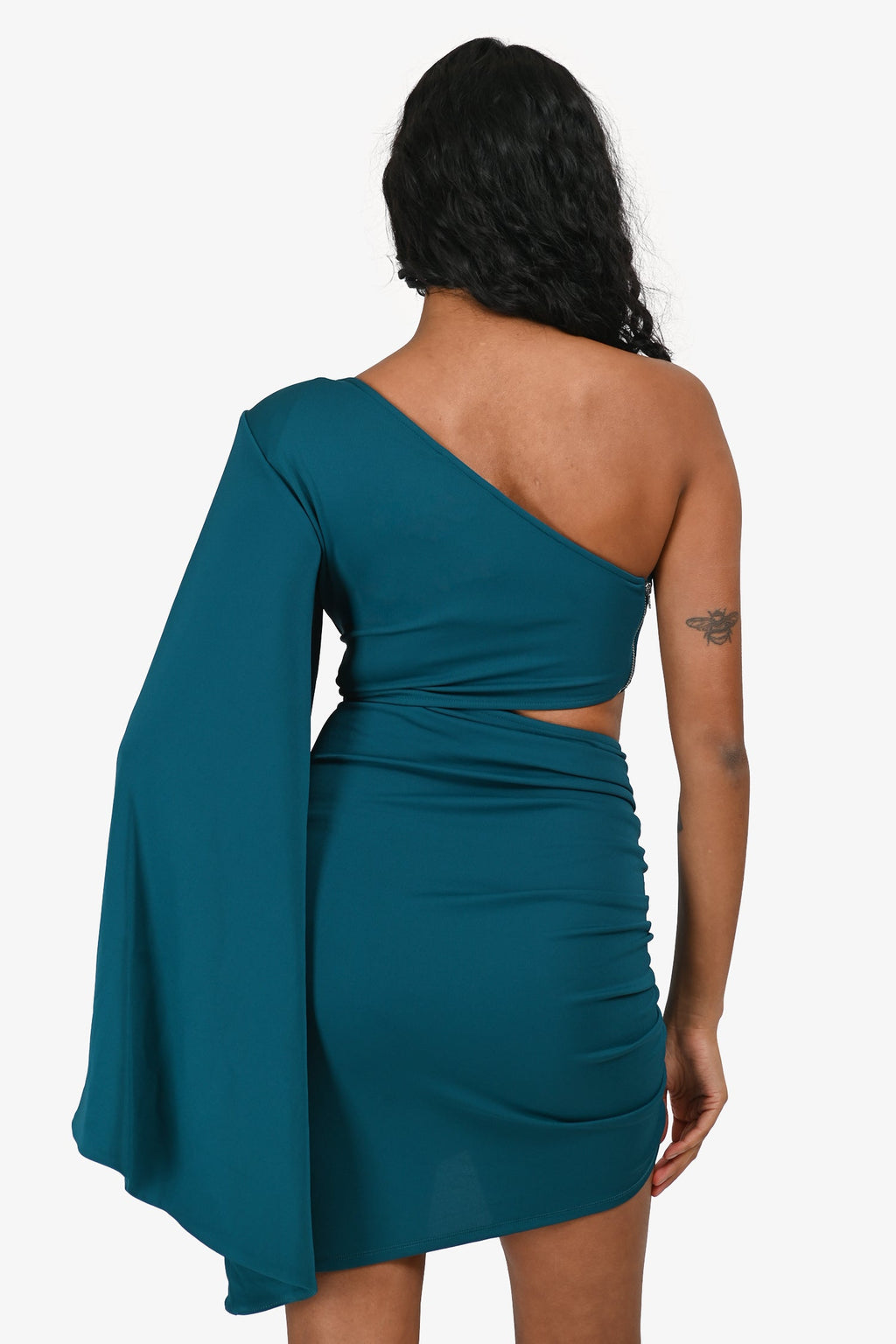 Michael Costello x Revolve Green Off The Shoulder Mini Dress Size XS