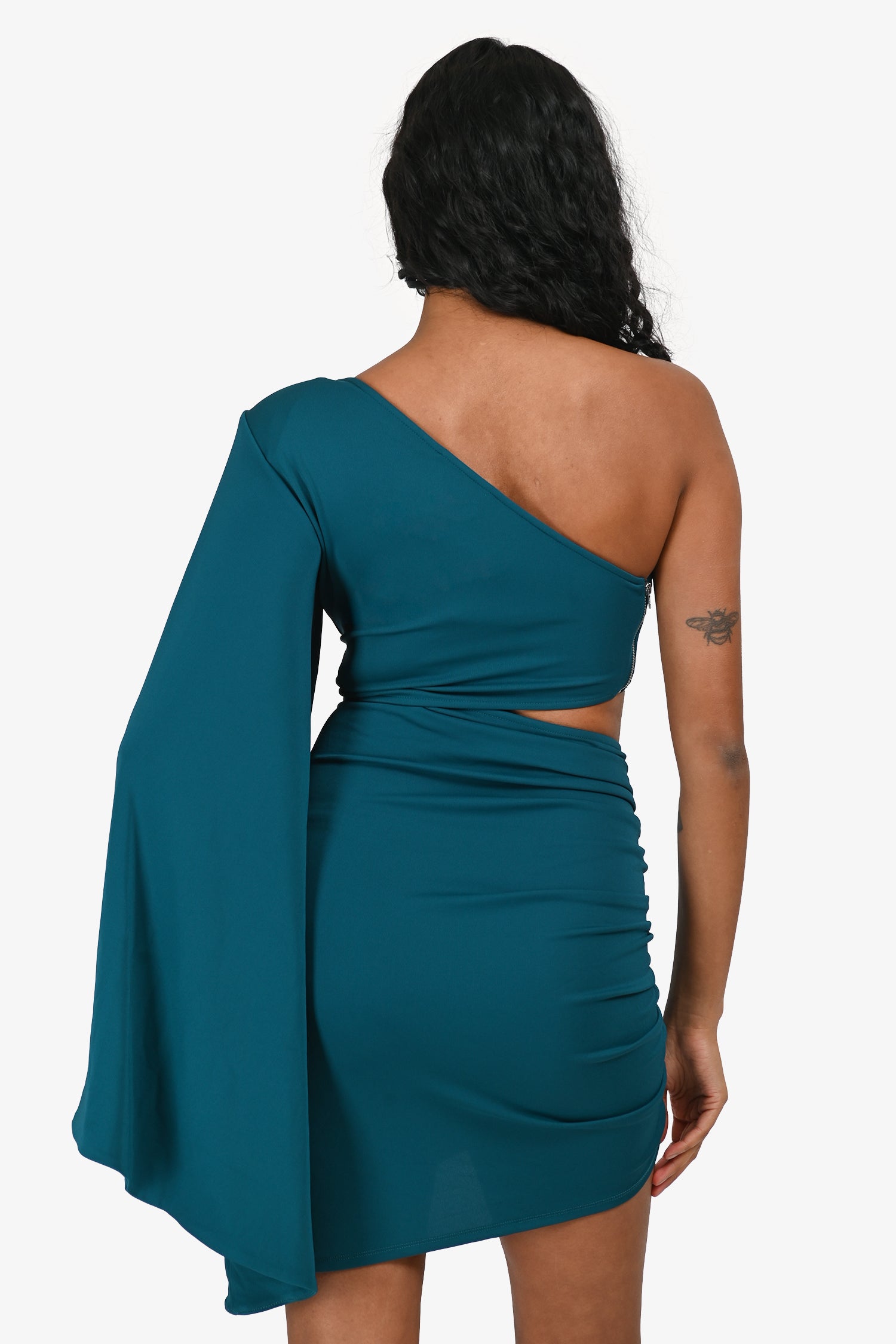 Michael Costello x Revolve Green Off The Shoulder Mini Dress Size XS