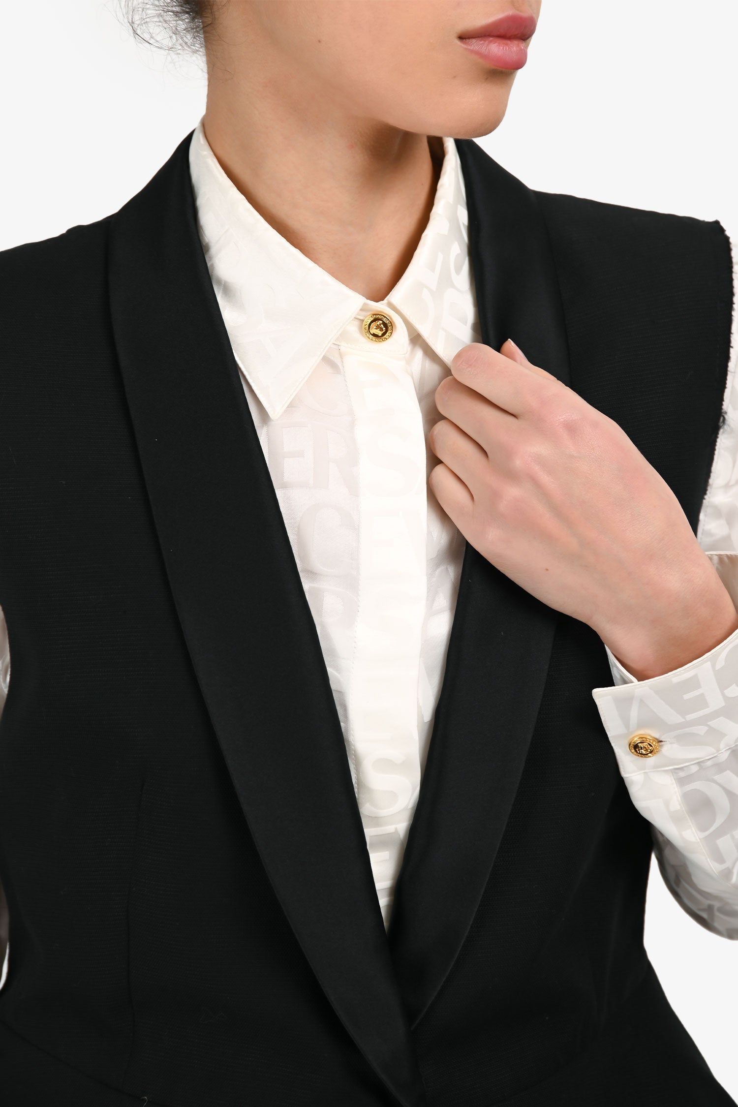 Dries Van Noten Black Linen/Cotton Vest Size 40