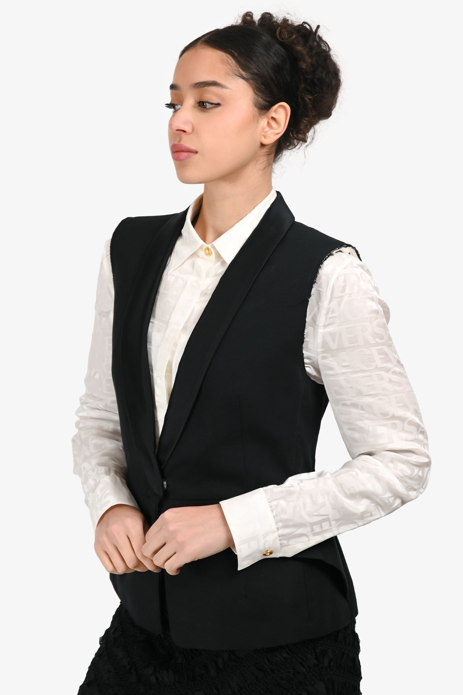 Dries Van Noten Black Linen/Cotton Vest Size 40