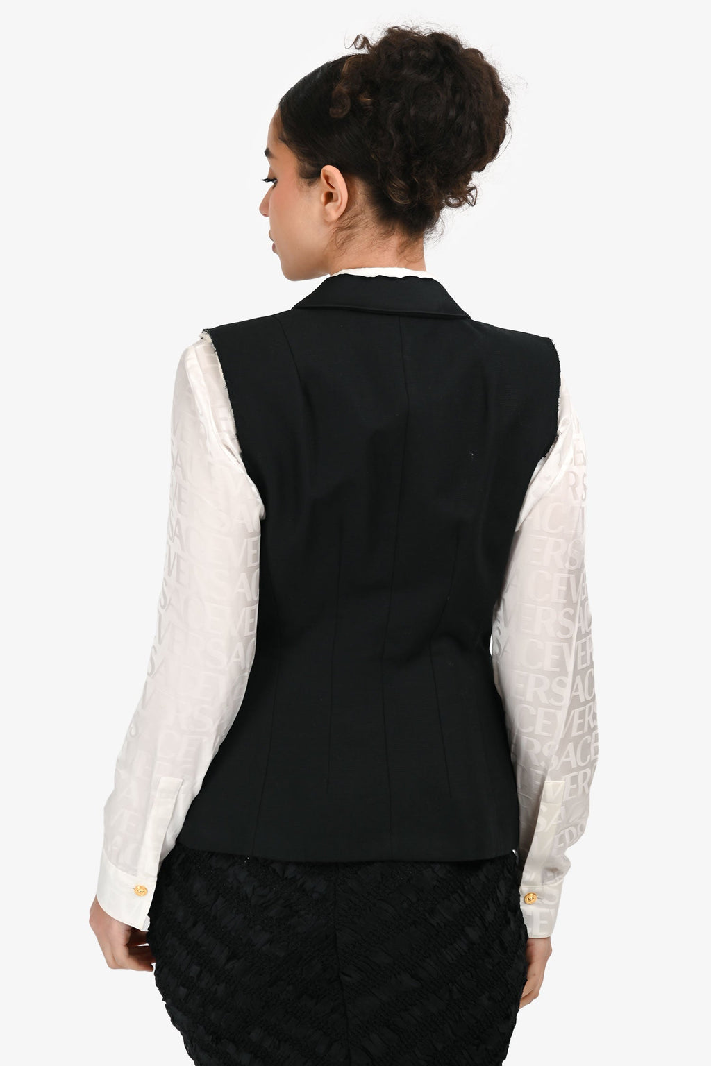 Dries Van Noten Black Linen/Cotton Vest Size 40