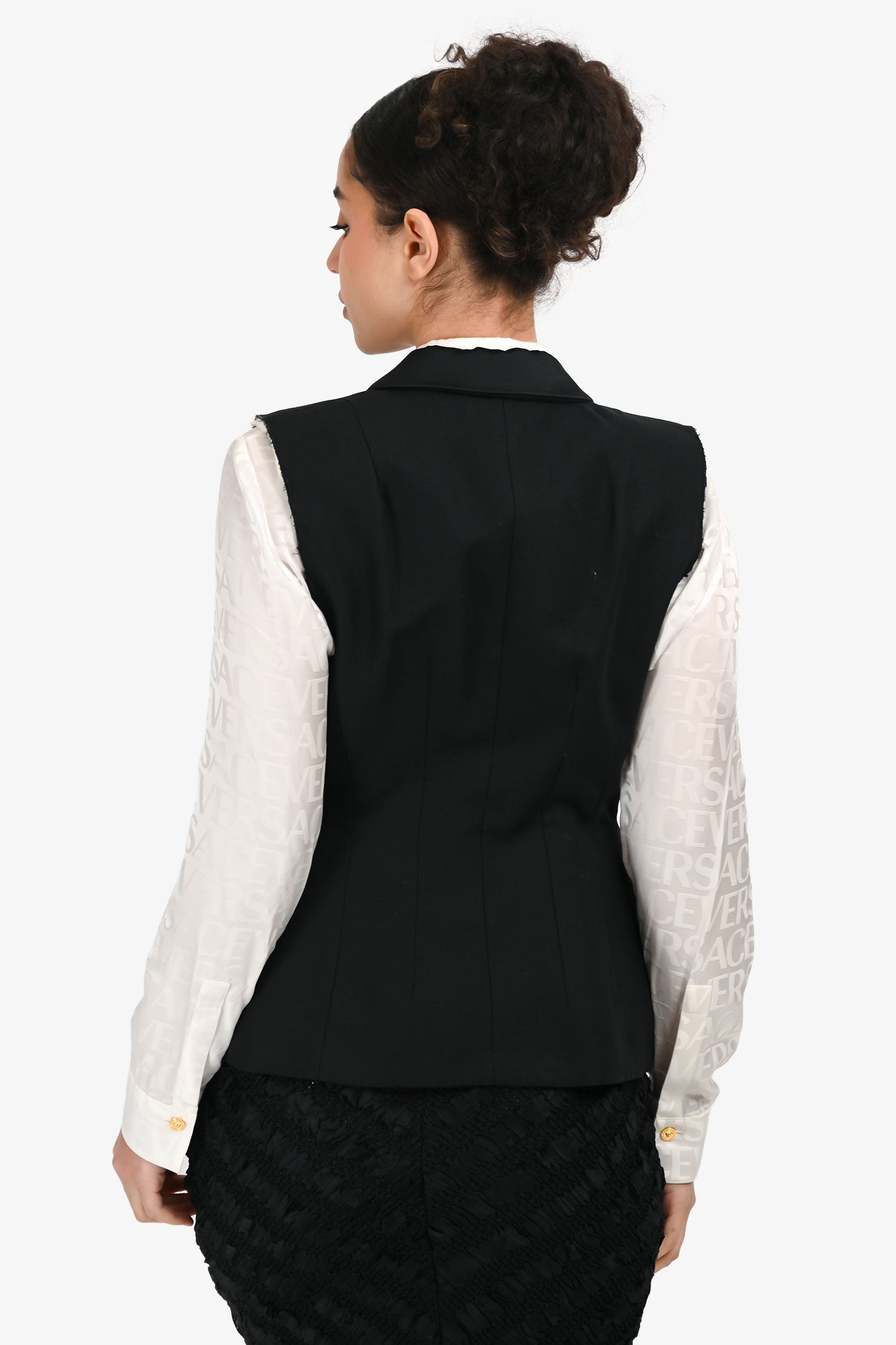Dries Van Noten Black Linen/Cotton Vest Size 40