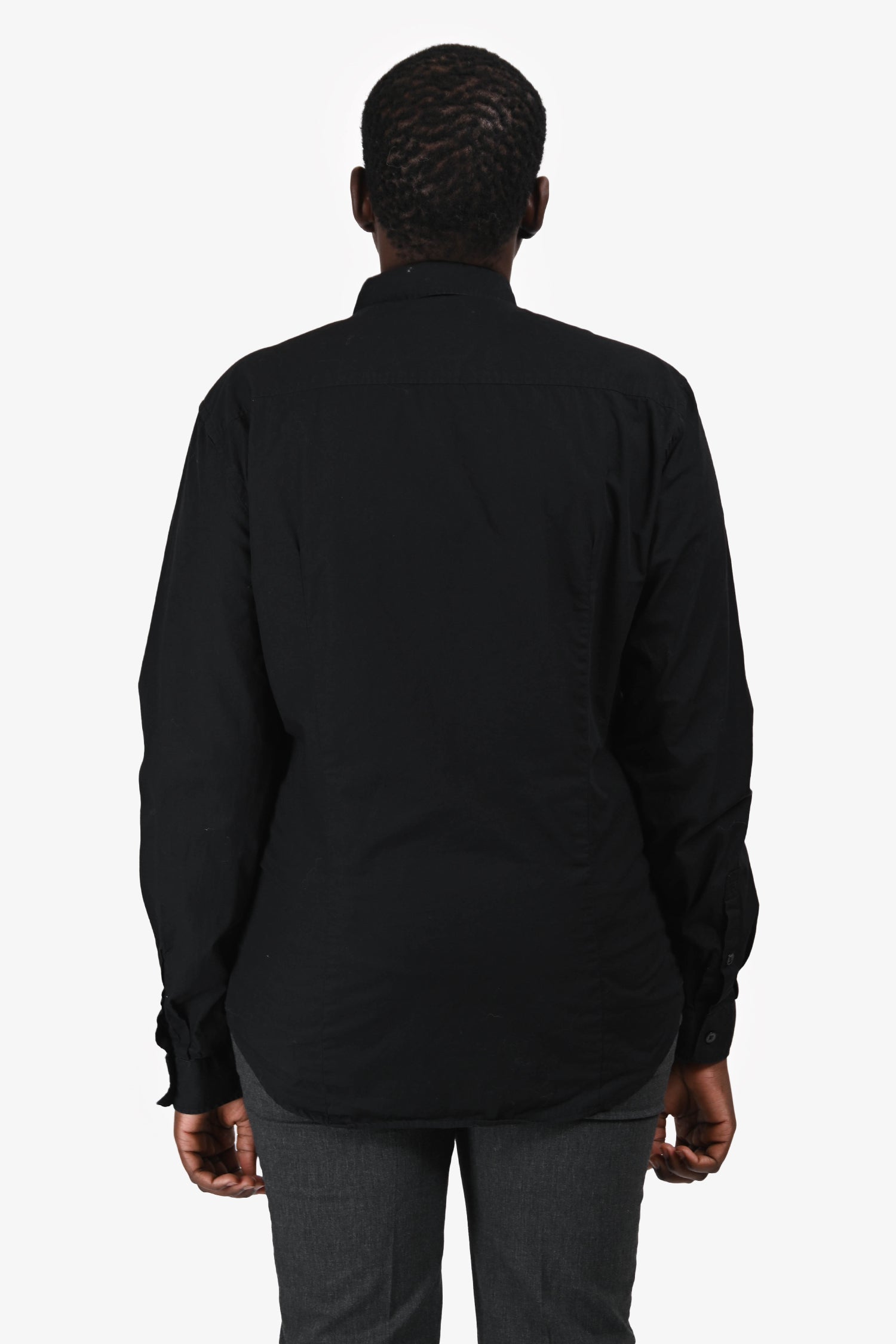 Versace Jeans Black Cotton Button Down Shirt Size M