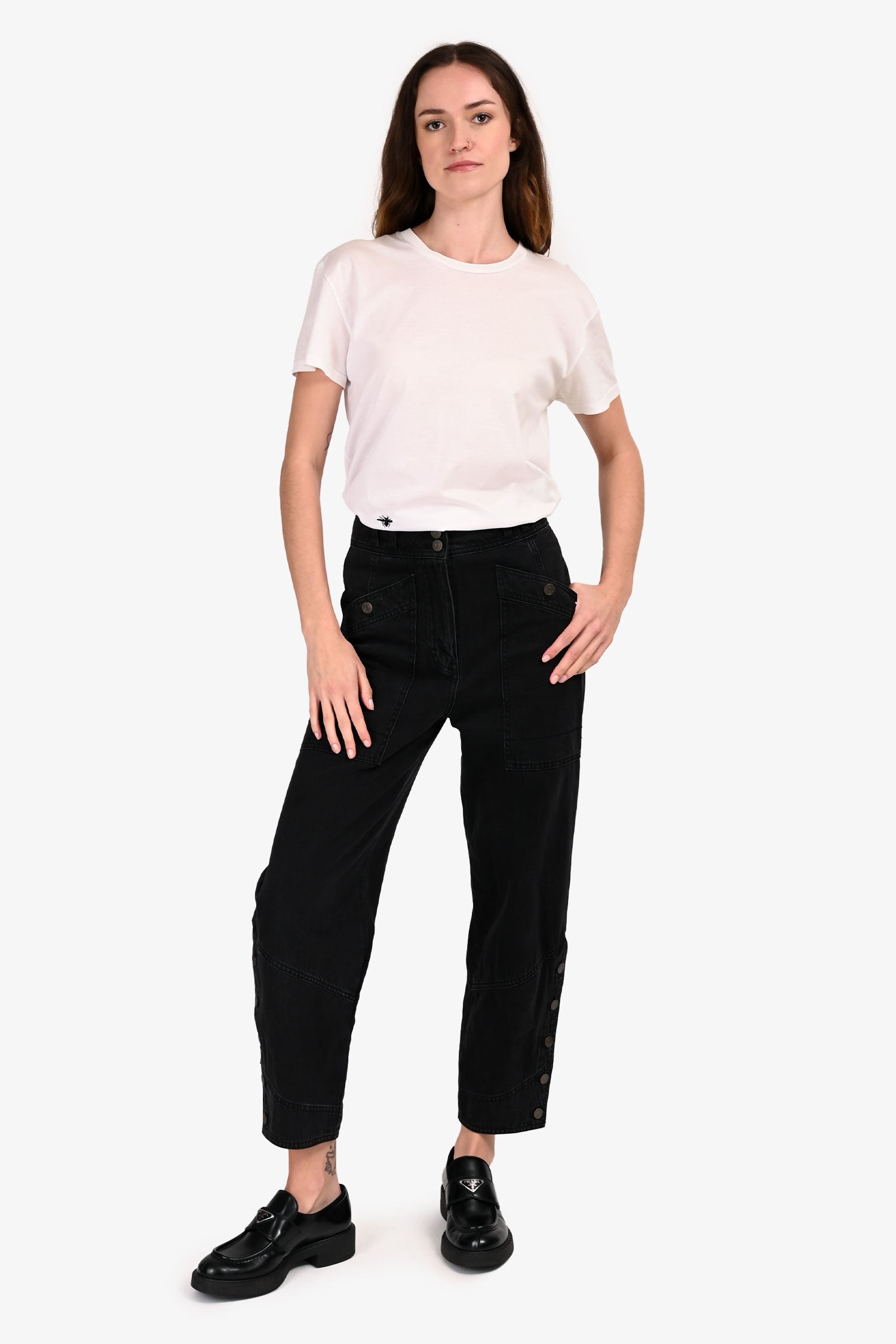 Ulla Johnson Black Buttoned Cuff Jeans Size 0