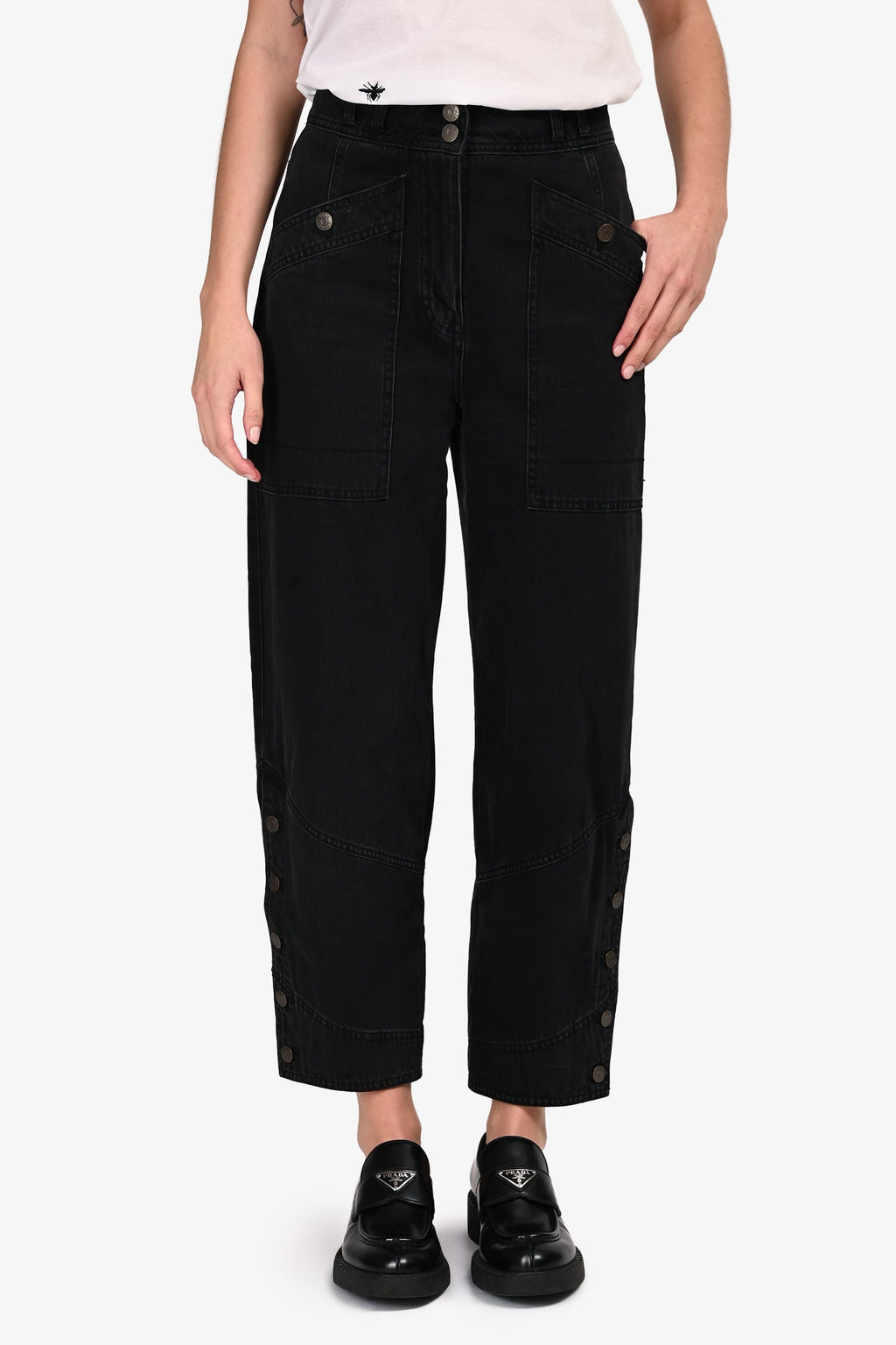 Ulla Johnson Black Buttoned Cuff Jeans Size 0
