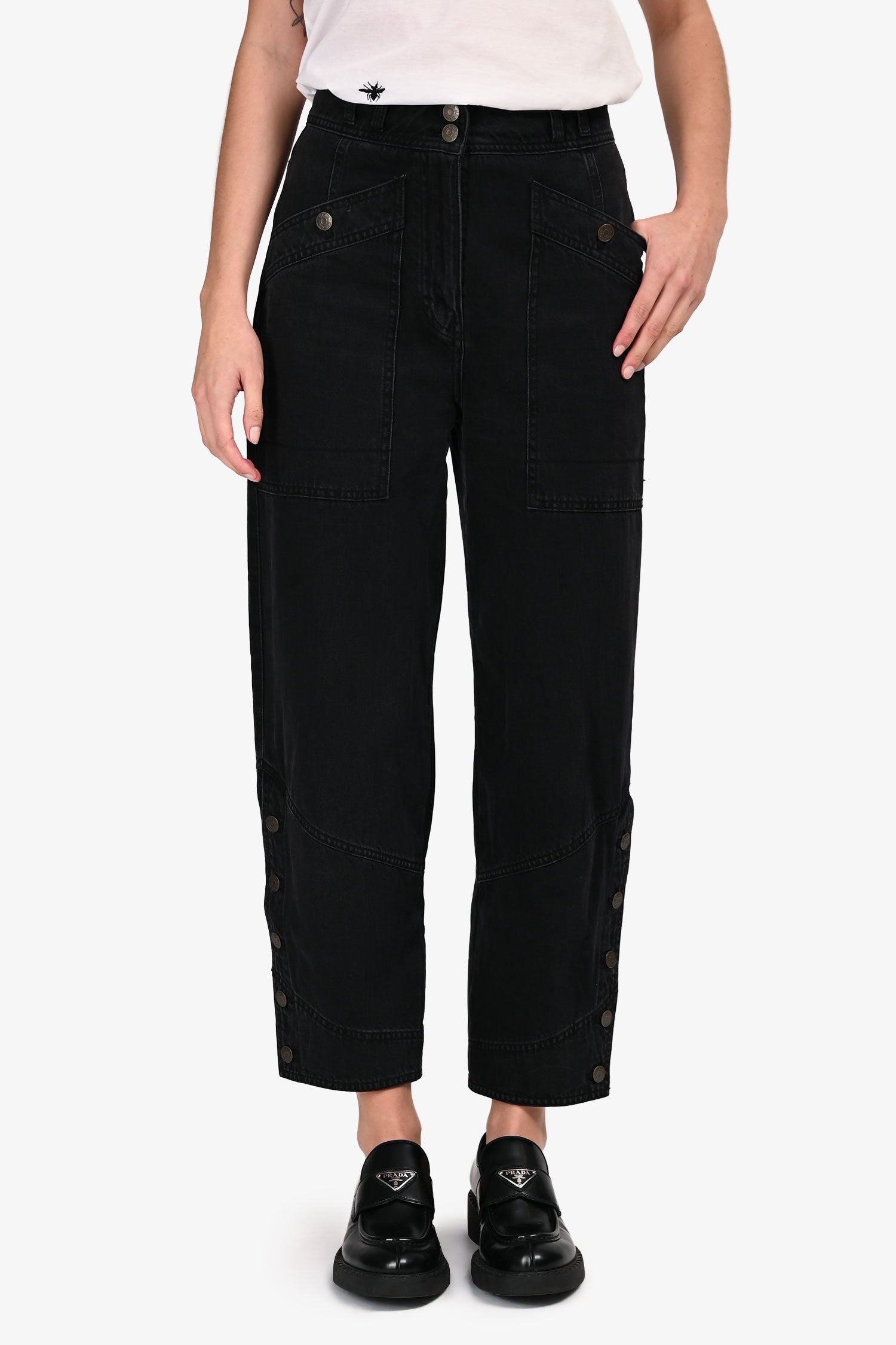 Ulla Johnson Black Buttoned Cuff Jeans Size 0