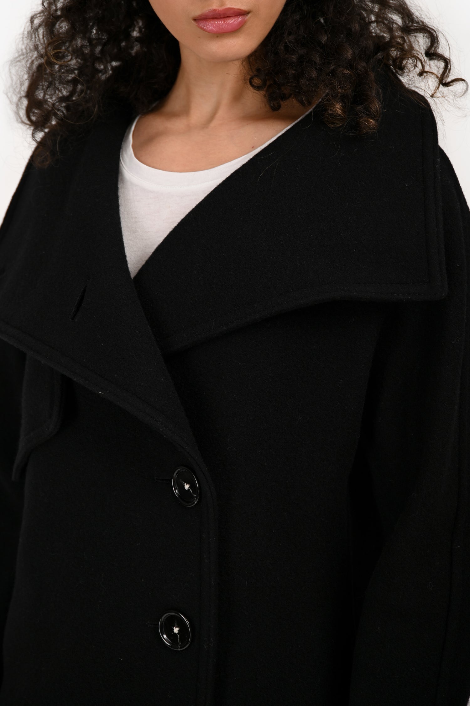 Acne Studio Black Wool 2 Way Collar Coat Size 32