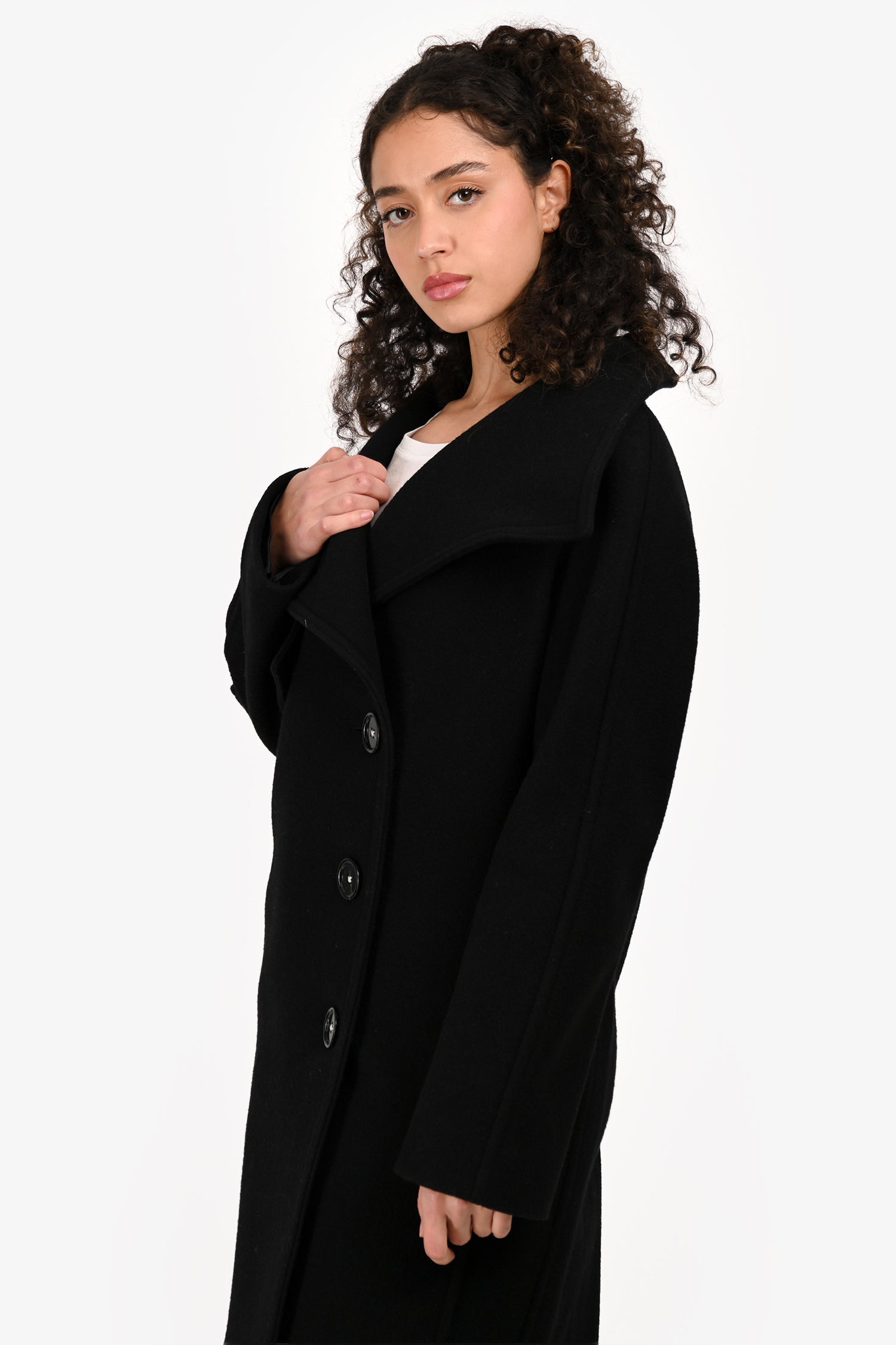 Acne Studio Black Wool 2 Way Collar Coat Size 32