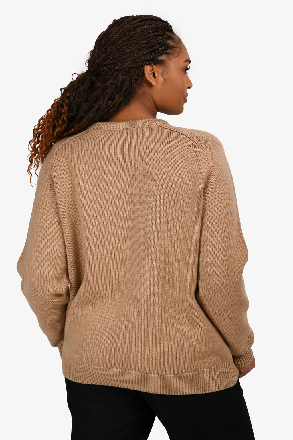 Christopher Kane Brown/Purple Wool Logo Sweater Size M
