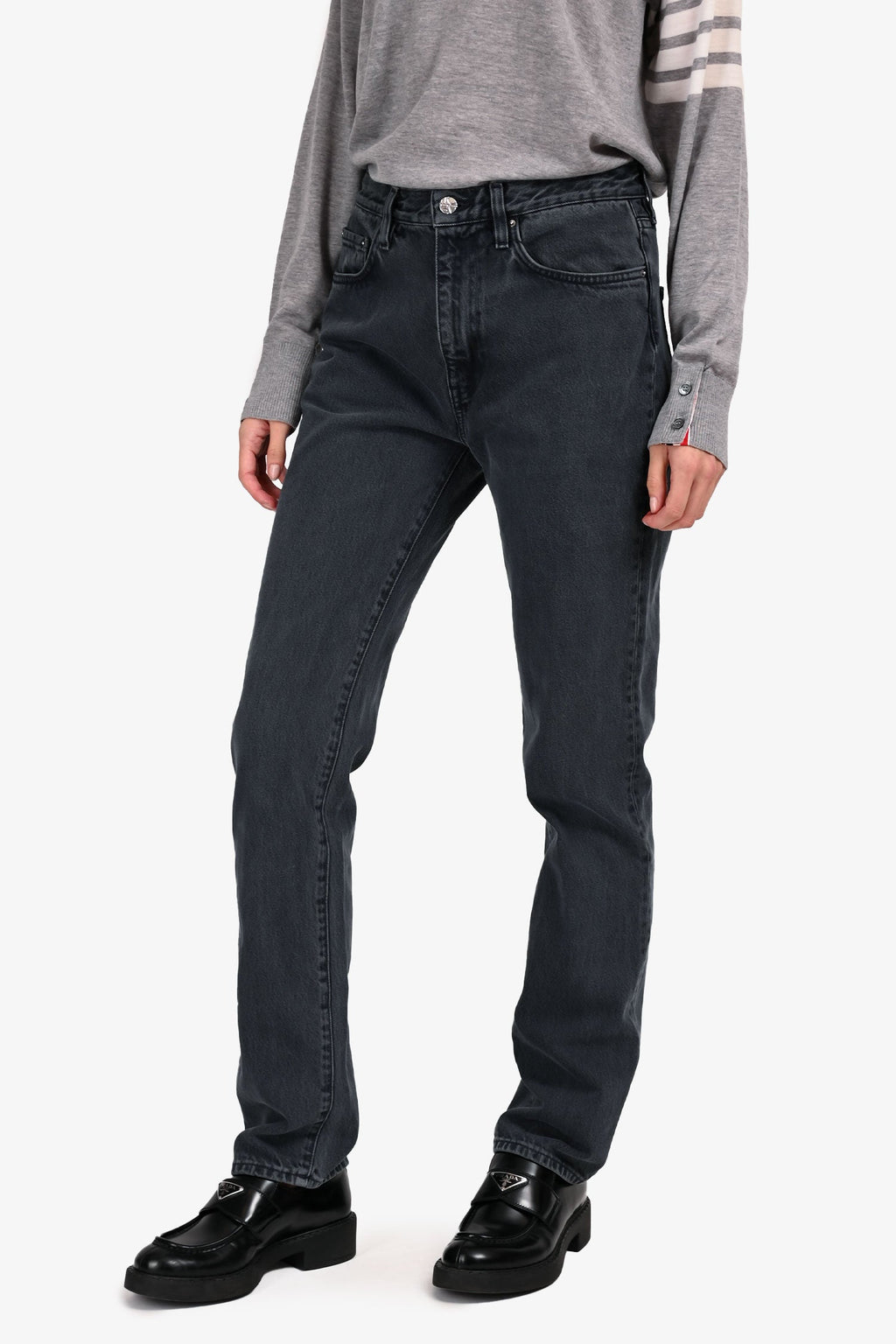 Toteme Black Denim Medium Wash Straight Leg Jeans Size 28