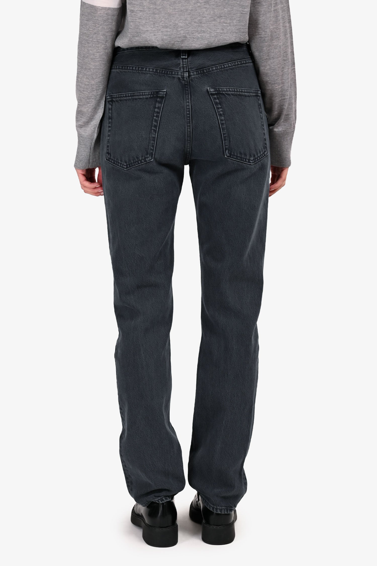 Toteme Black Denim Medium Wash Straight Leg Jeans Size 28