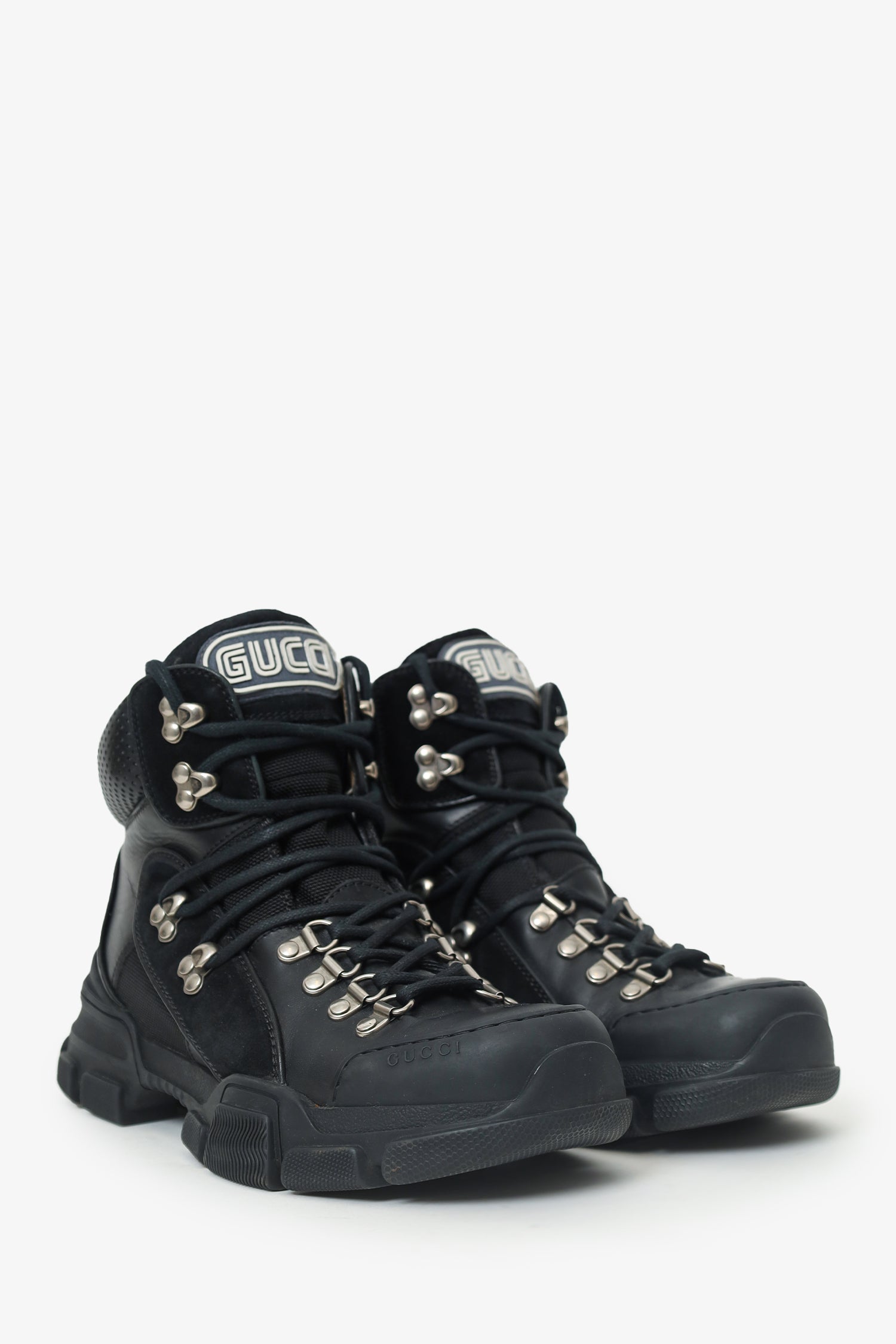 Gucci Black Flashtrek High Miliatry Boot Size 38