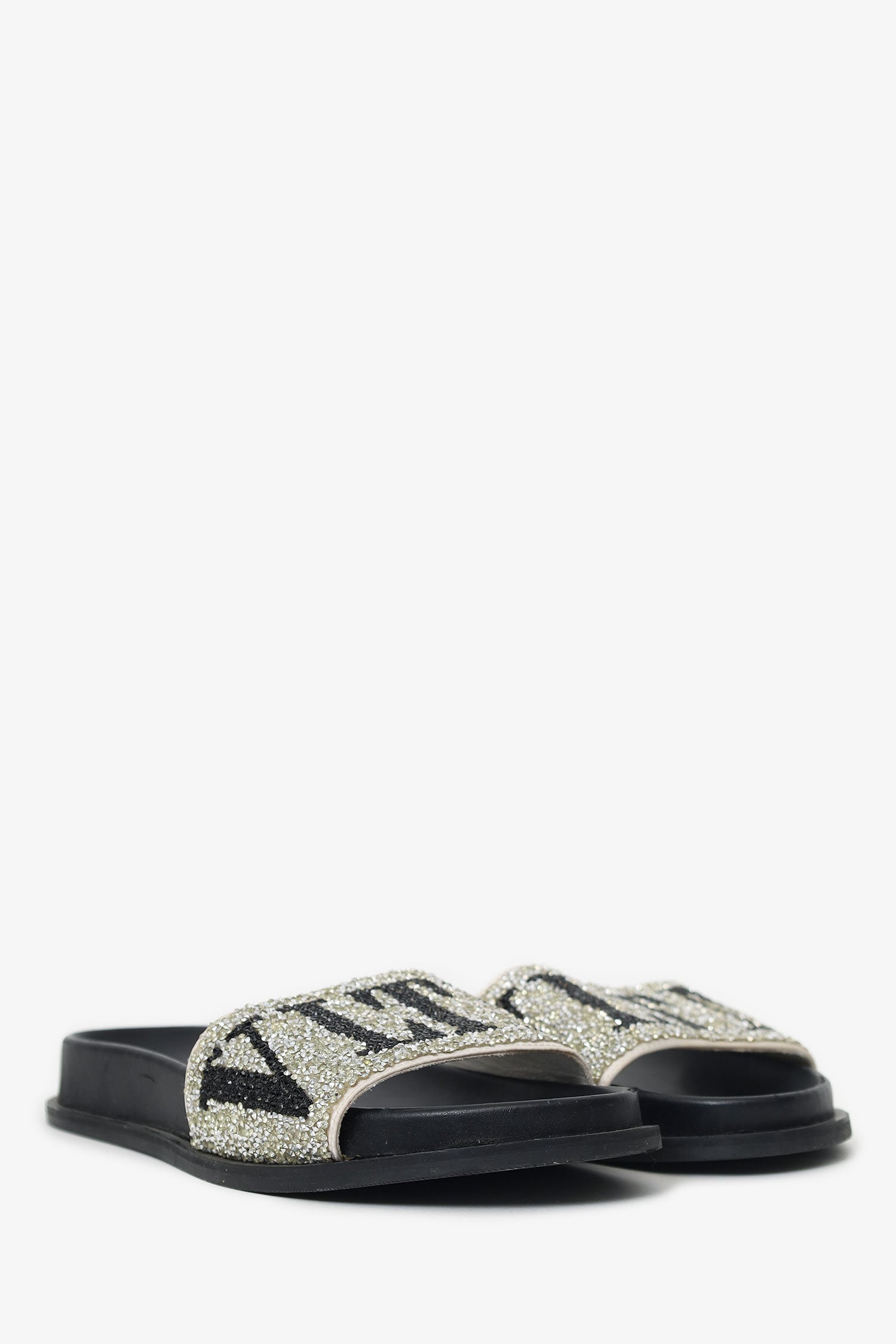 Valentino VLTN Black Slide Sandals Size 38