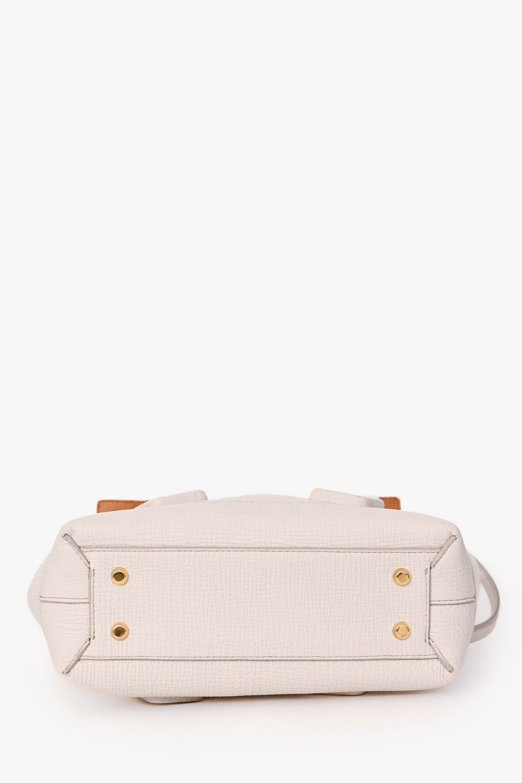 Bottega Veneta White Leather Mini Acro Top Handle