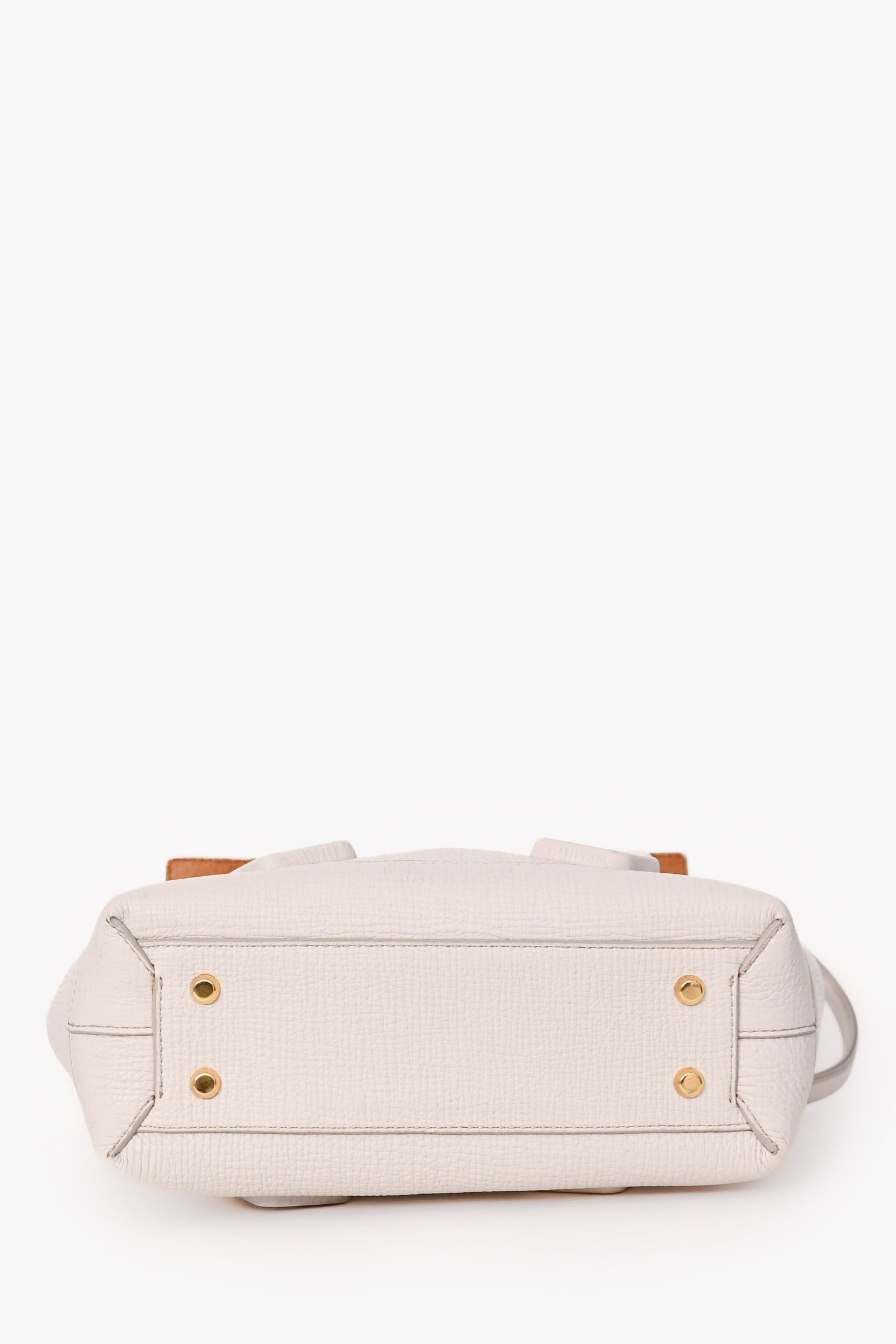 Bottega Veneta White Leather Mini Acro Top Handle