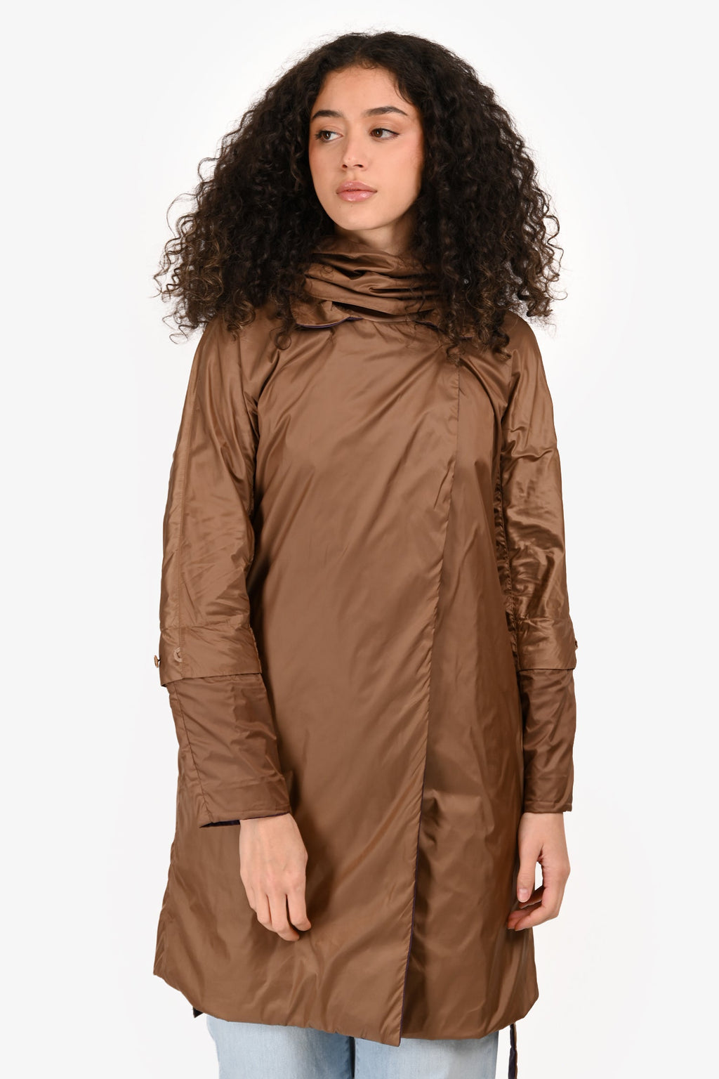 S Max Mara Brown/Purple Reversible Belted Coat Size 4 US