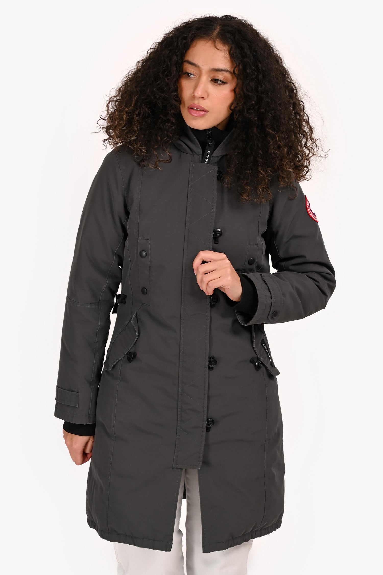 Canada Goose Grey Fur Hooded Down Parka Coat Size XS