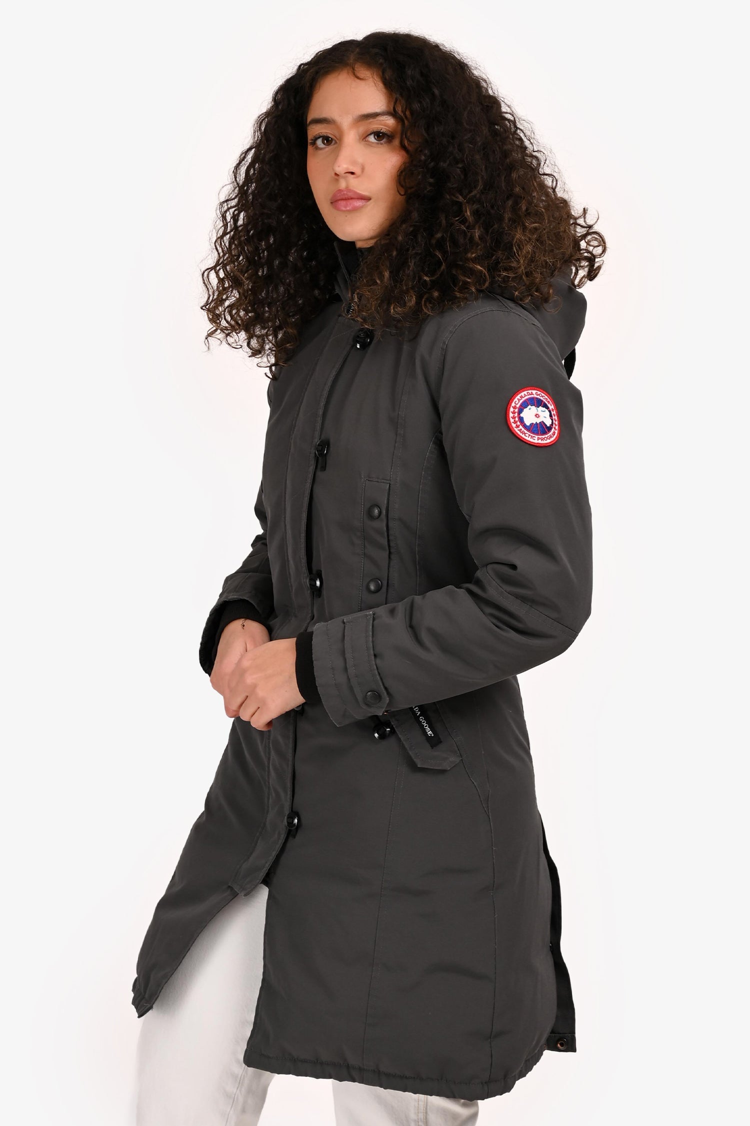 Canada Goose Grey Fur Hooded Down Parka Coat Size XS