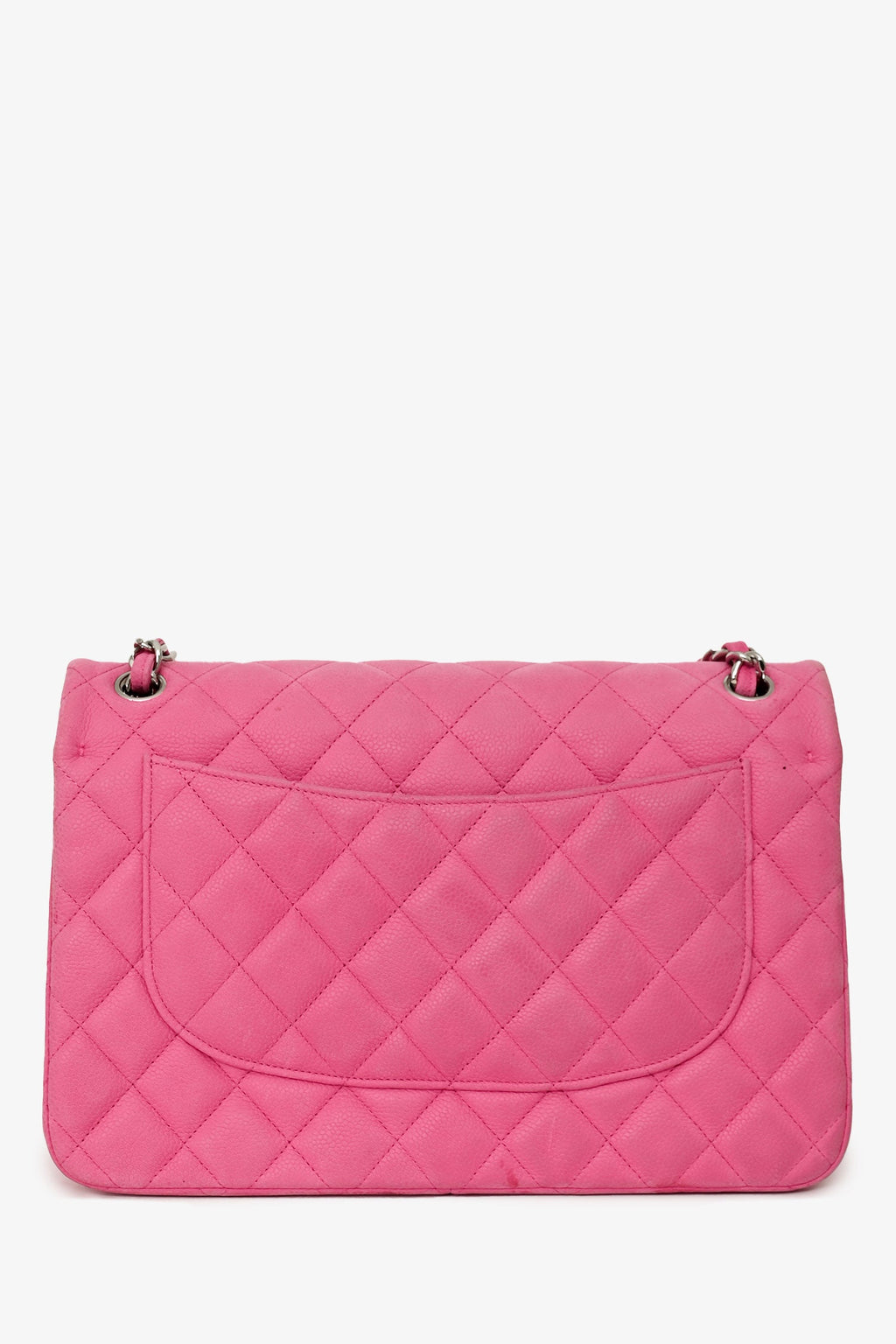 Pre-Loved Chanel™ 2013/14 Pink Caviar Jumbo Double Flap SHW