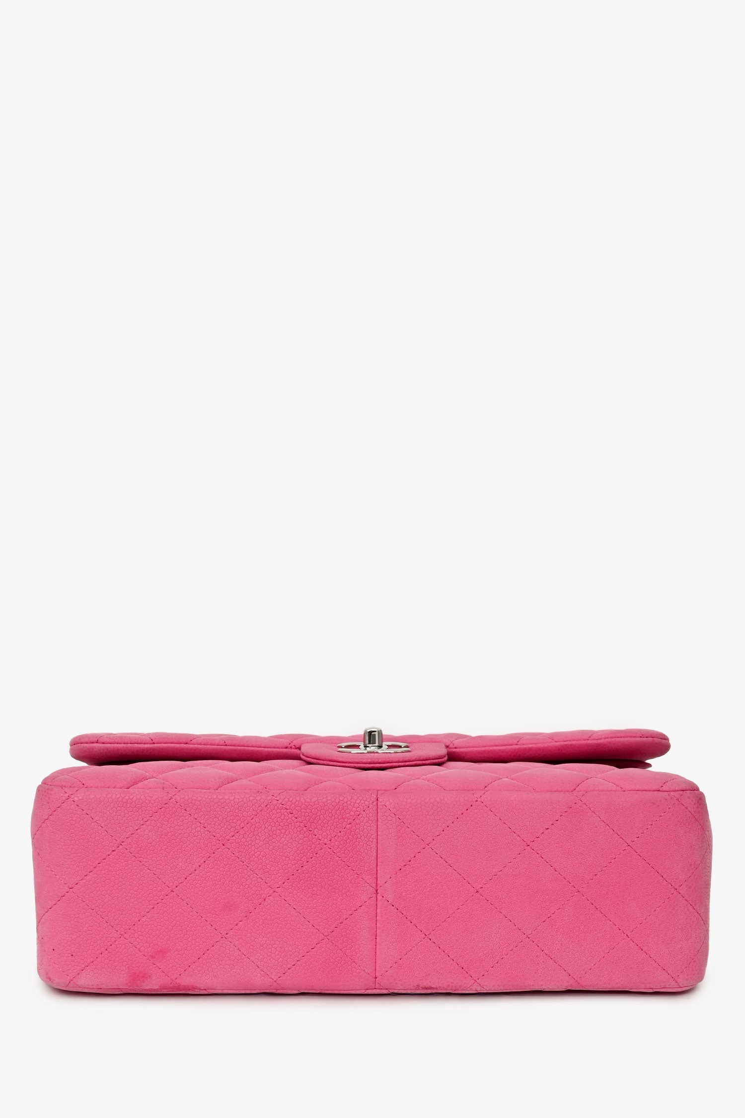 Pre-Loved Chanel™ 2013/14 Pink Caviar Jumbo Double Flap SHW