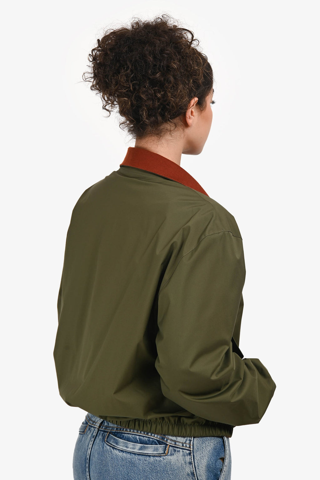 Loro Piana Green/Burgundy Cashmere Windmate® Bomber Jacket Size M