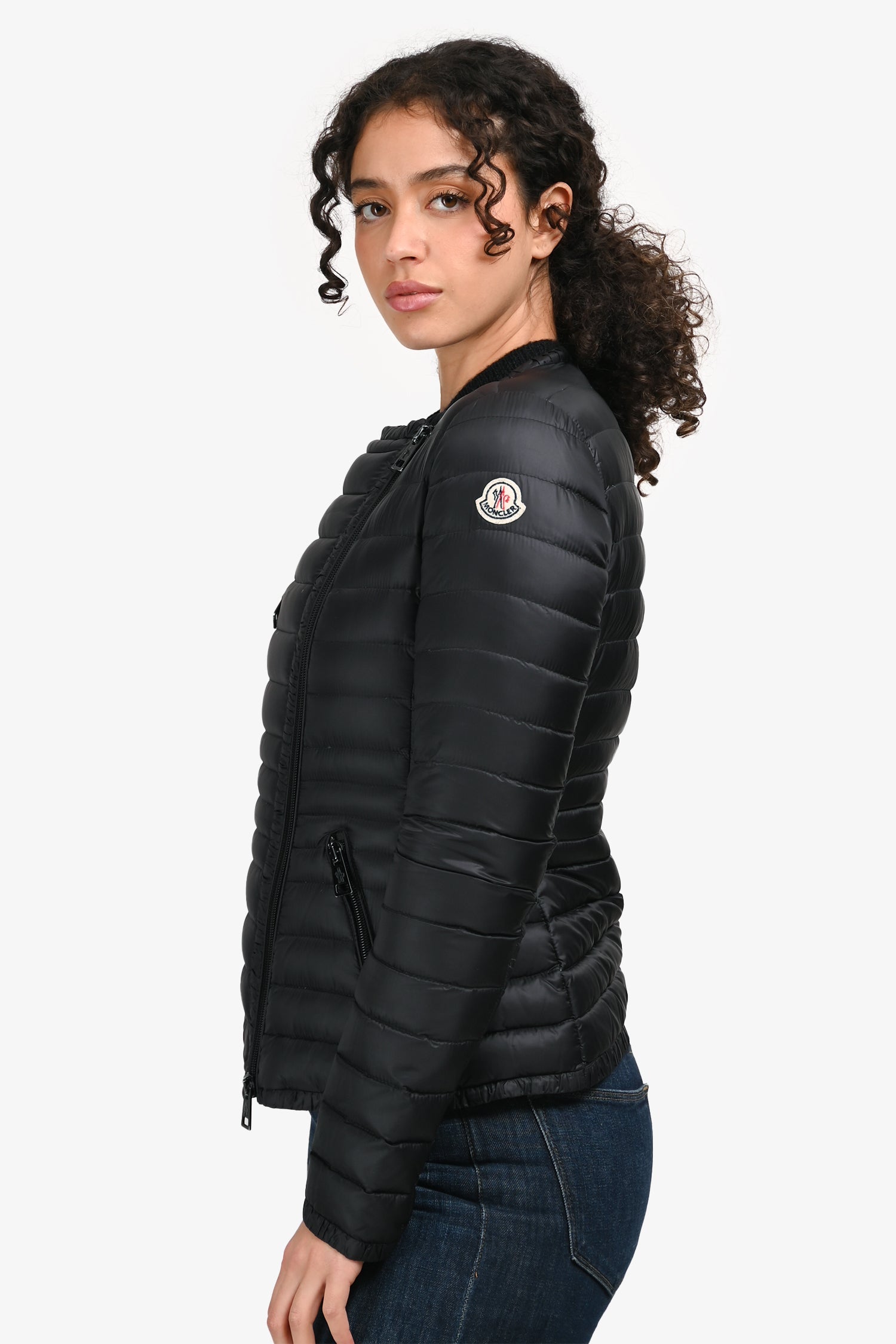 Moncler Black Ladis Giubbotto Light Down Jacket Size 1