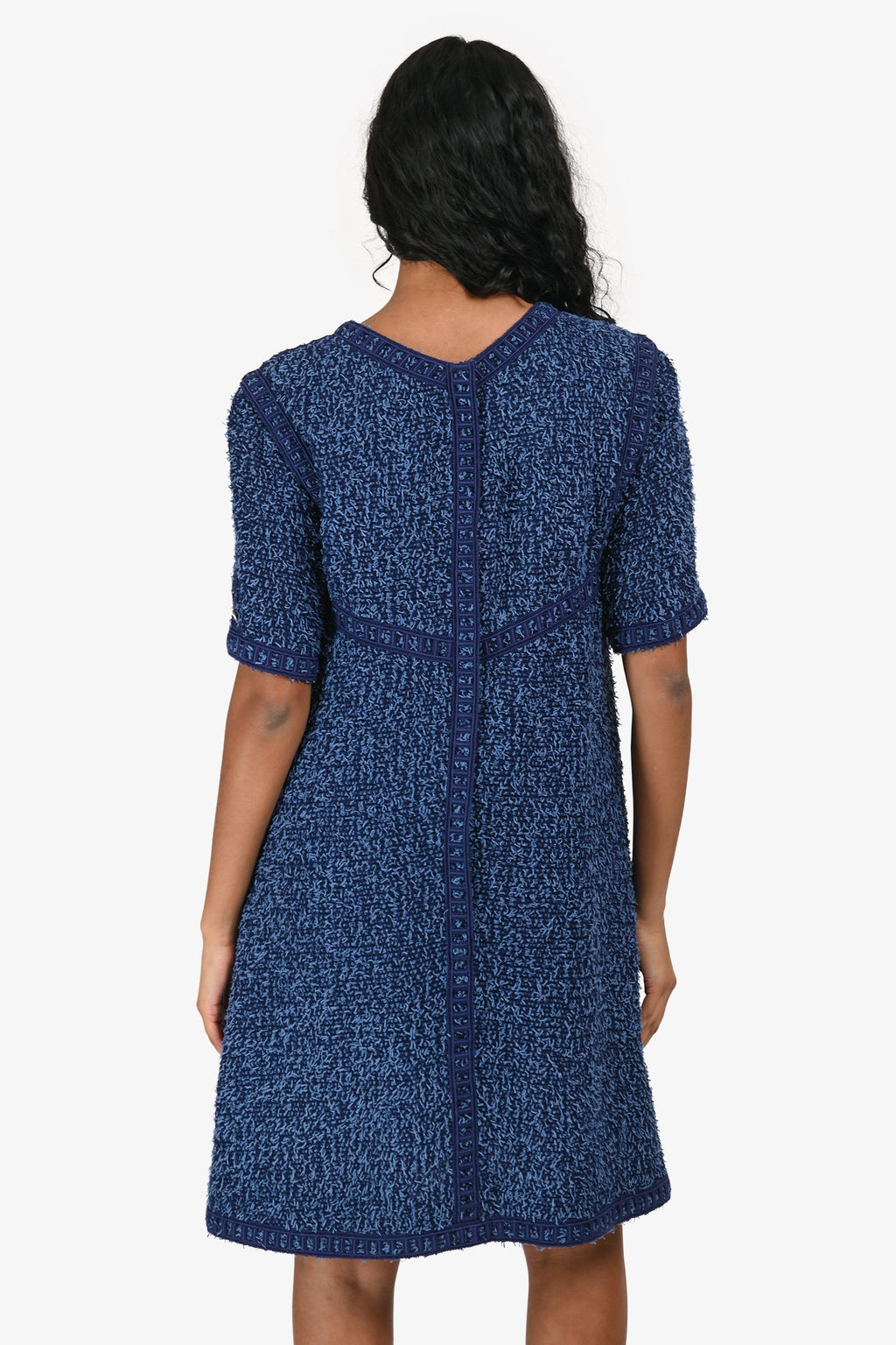 Pre-Loved Chanel™ 2013 Navy V-Neck Midi Dress Size 36 FR