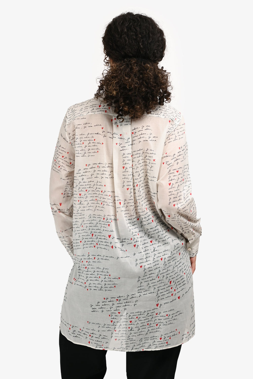 Christian Dior White Love Letter Printed Long Sleeves Top Size 4 US