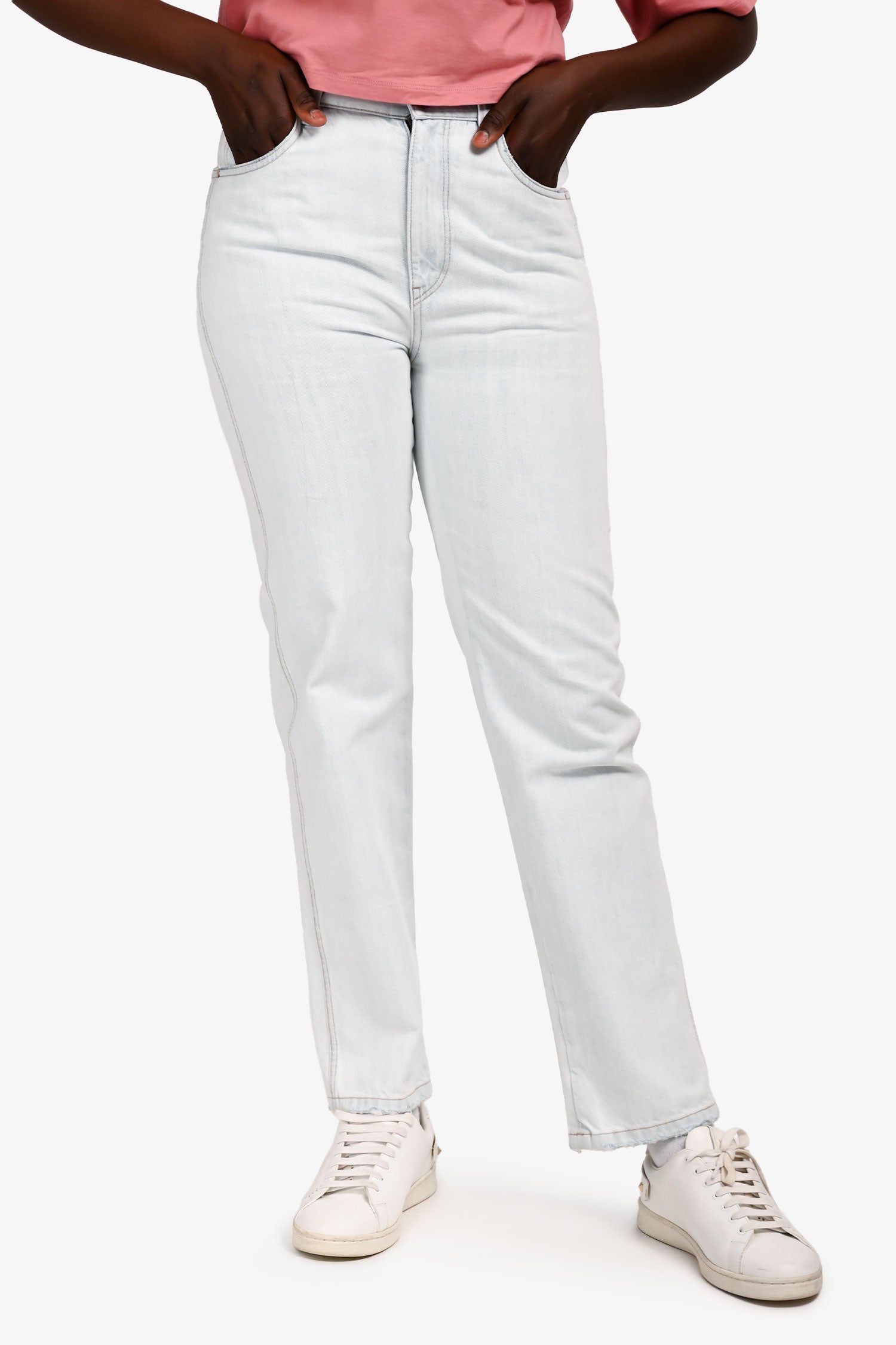 Brunello Cucinelli Light Blue Wash Denim Straight Legged 'The Skater' Jeans Size 6